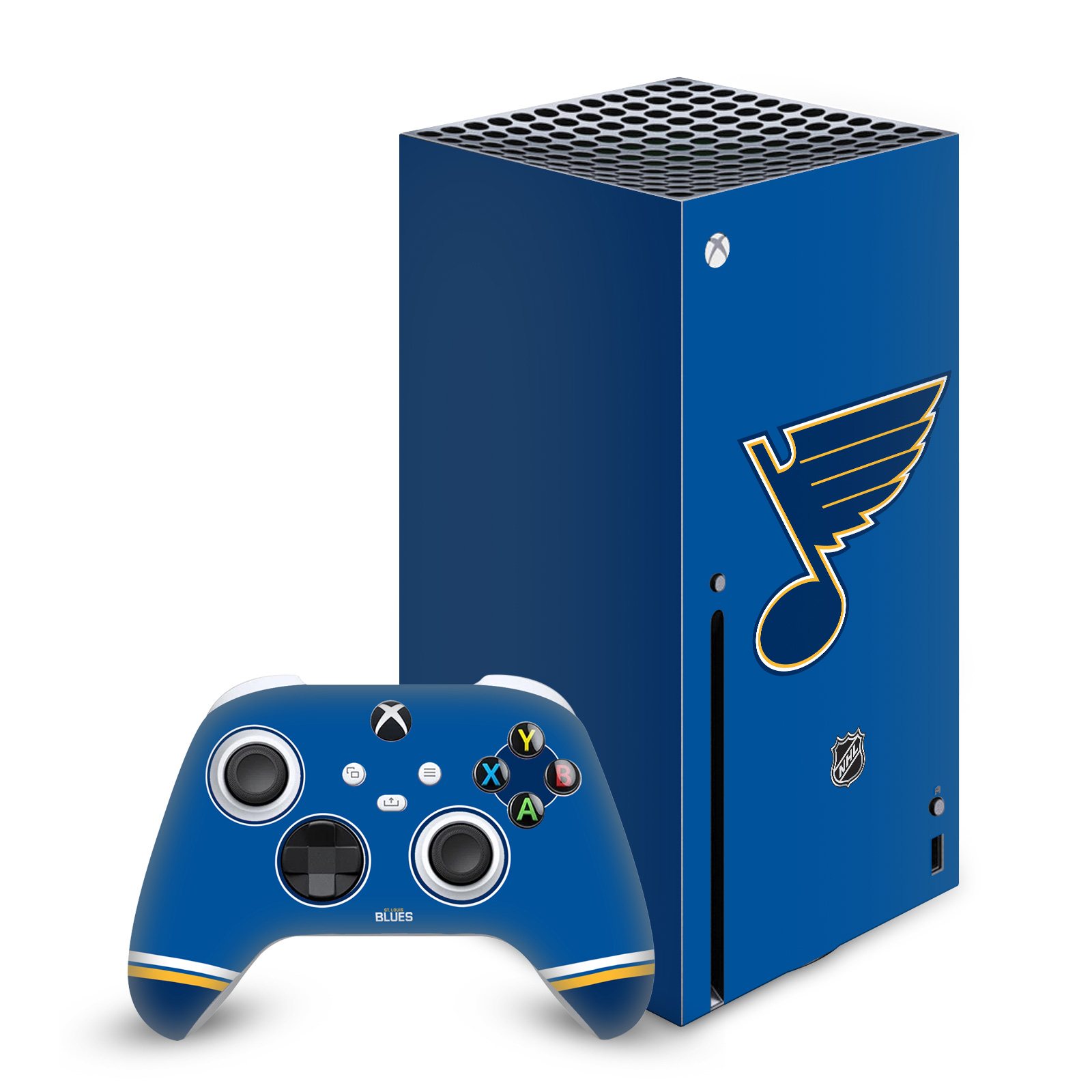 OFFICIAL NHL ST LOUIS BLUES VINYL SKIN DECAL FOR SERIES X CONSOLE & CONTROLLER