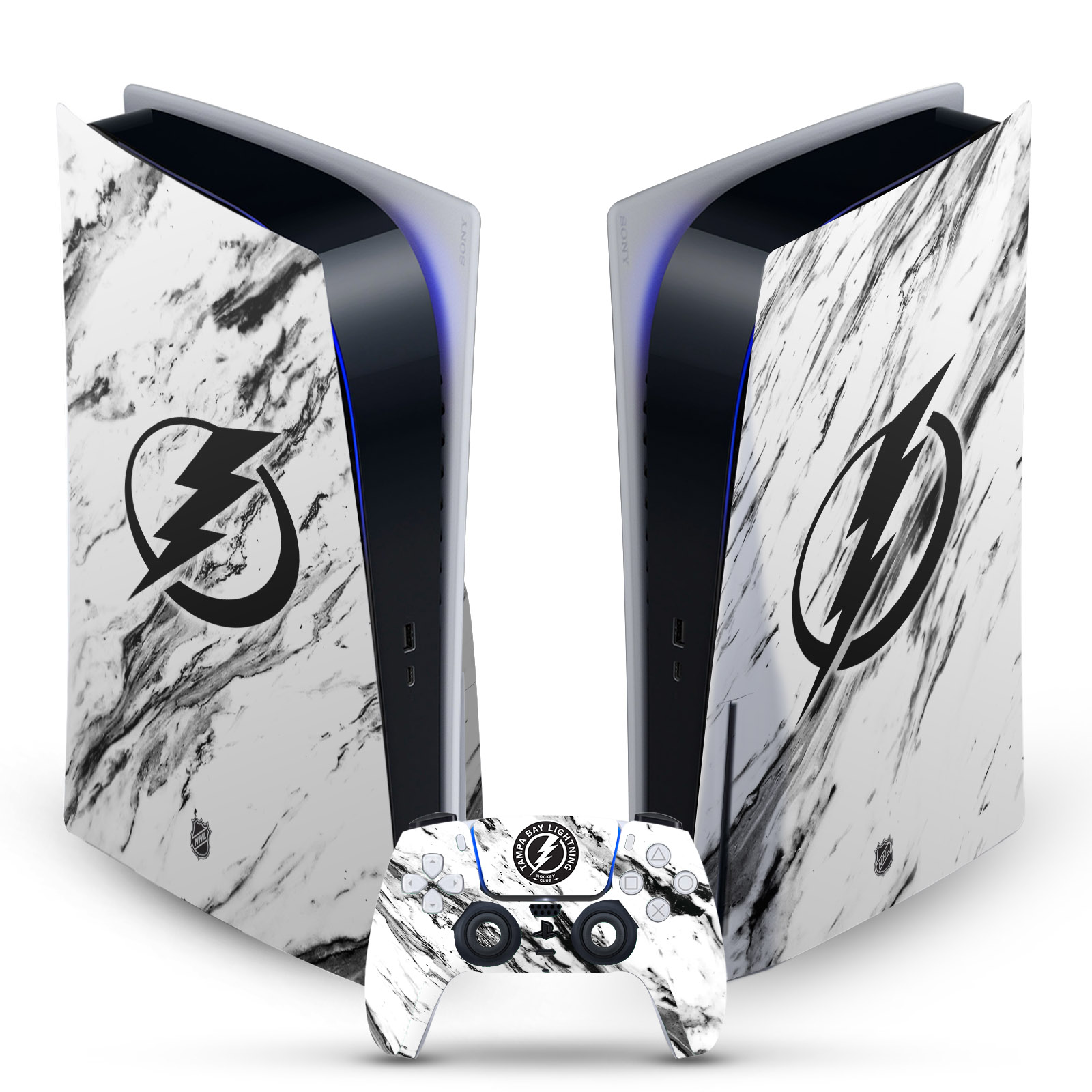 OFFICIAL NHL TAMPA BAY LIGHTNING VINYL SKIN FOR SONY PS5 DISC EDITION BUNDLE