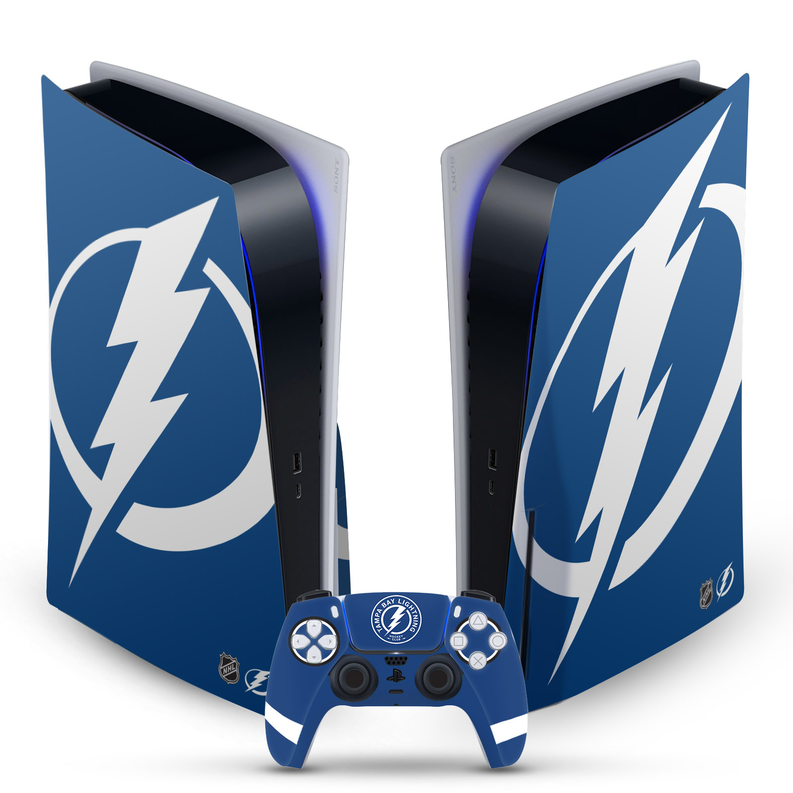 OFFICIAL NHL TAMPA BAY LIGHTNING VINYL SKIN FOR SONY PS5 DISC EDITION BUNDLE