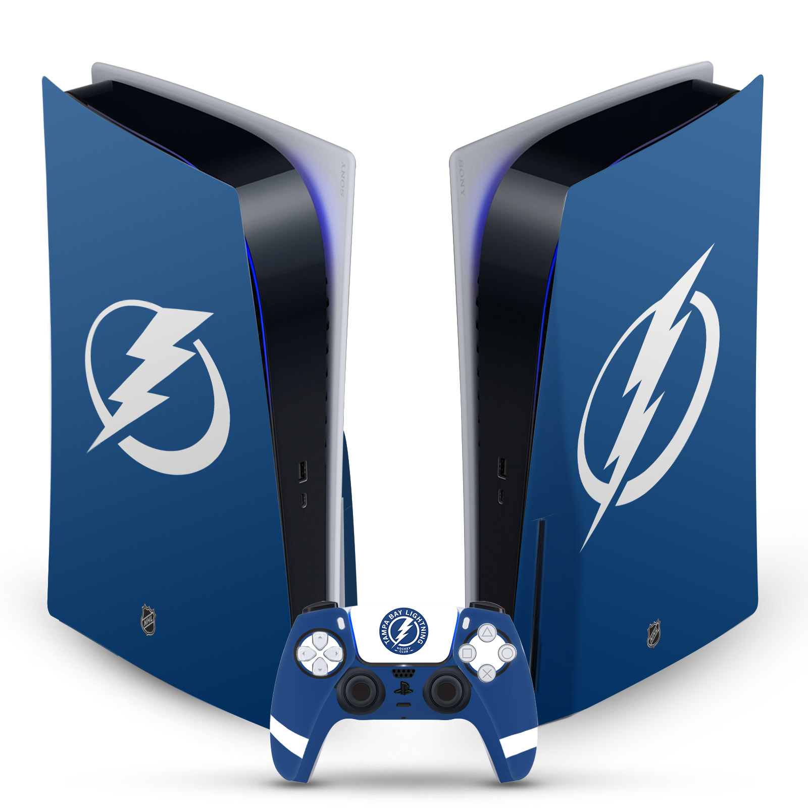 OFFICIAL NHL TAMPA BAY LIGHTNING VINYL SKIN FOR SONY PS5 DISC EDITION BUNDLE