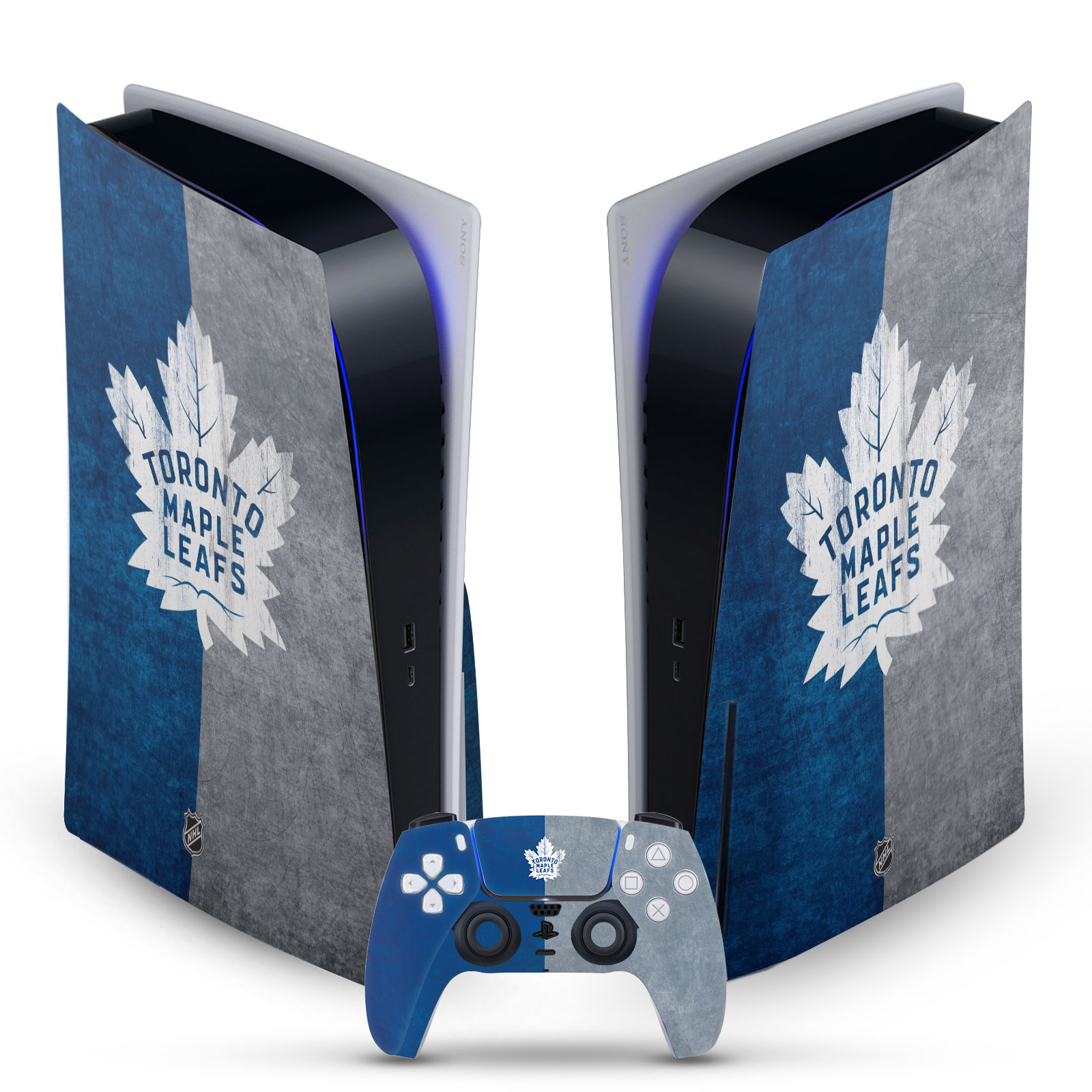 OFFICIAL NHL TORONTO MAPLE LEAFS VINYL SKIN FOR SONY PS5 DISC EDITION BUNDLE