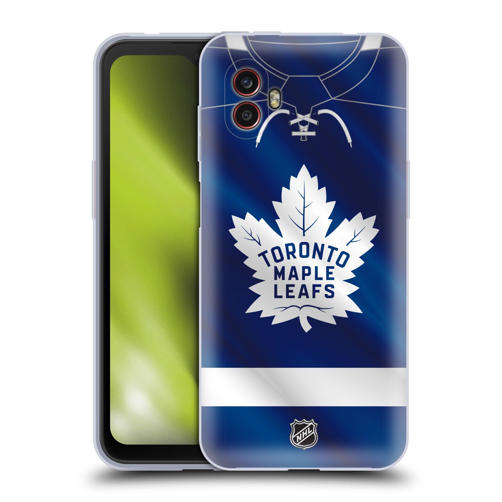 Silikonové pouzdro - Samsung Galaxy Xcover 6 Pro - NHL - Dres Toronto Maple Leafs (Silikonový kryt, obal, pouzdro na mobilní telefon Samsung Galaxy Xcover 6 Pro s licencovaným motivem NHL - Dres Toronto Maple Leafs)