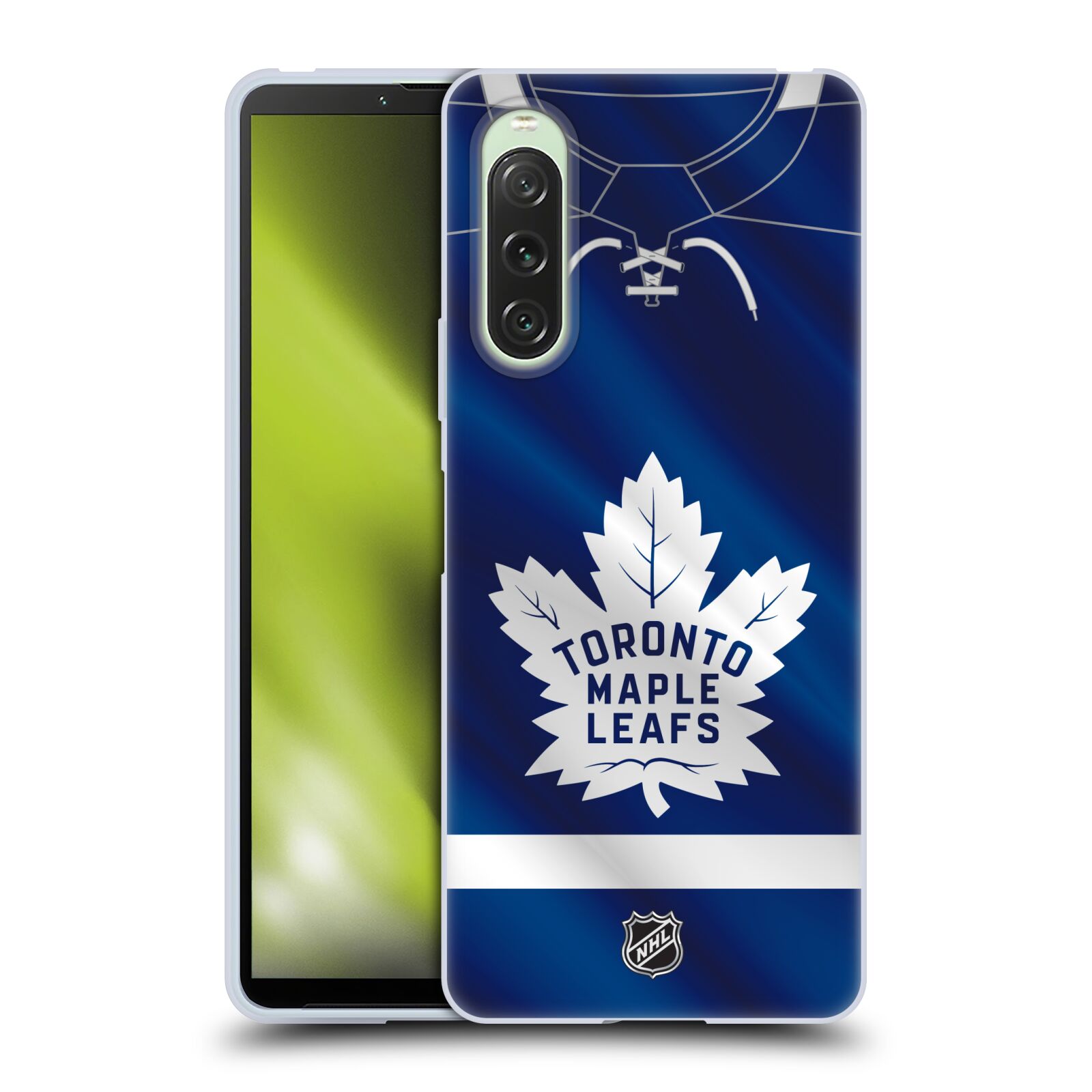 Silikonové pouzdro - Sony Xperia 10 V - NHL - Dres Toronto Maple Leafs (Silikonový kryt, obal, pouzdro na mobilní telefon Sony Xperia 10 V s licencovaným motivem NHL - Dres Toronto Maple Leafs)