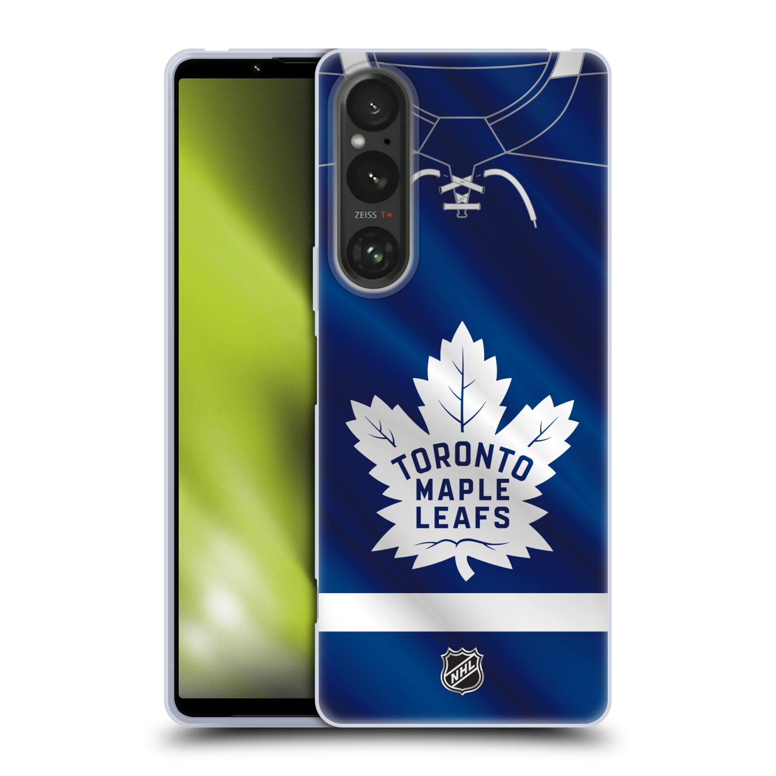 Silikonové pouzdro na mobil Sony Xperia 1 V - NHL - Dres Toronto Maple Leafs (Silikonový kryt, obal, pouzdro na mobilní telefon Sony Xperia 1 V s licencovaným motivem NHL - Dres Toronto Maple Leafs)