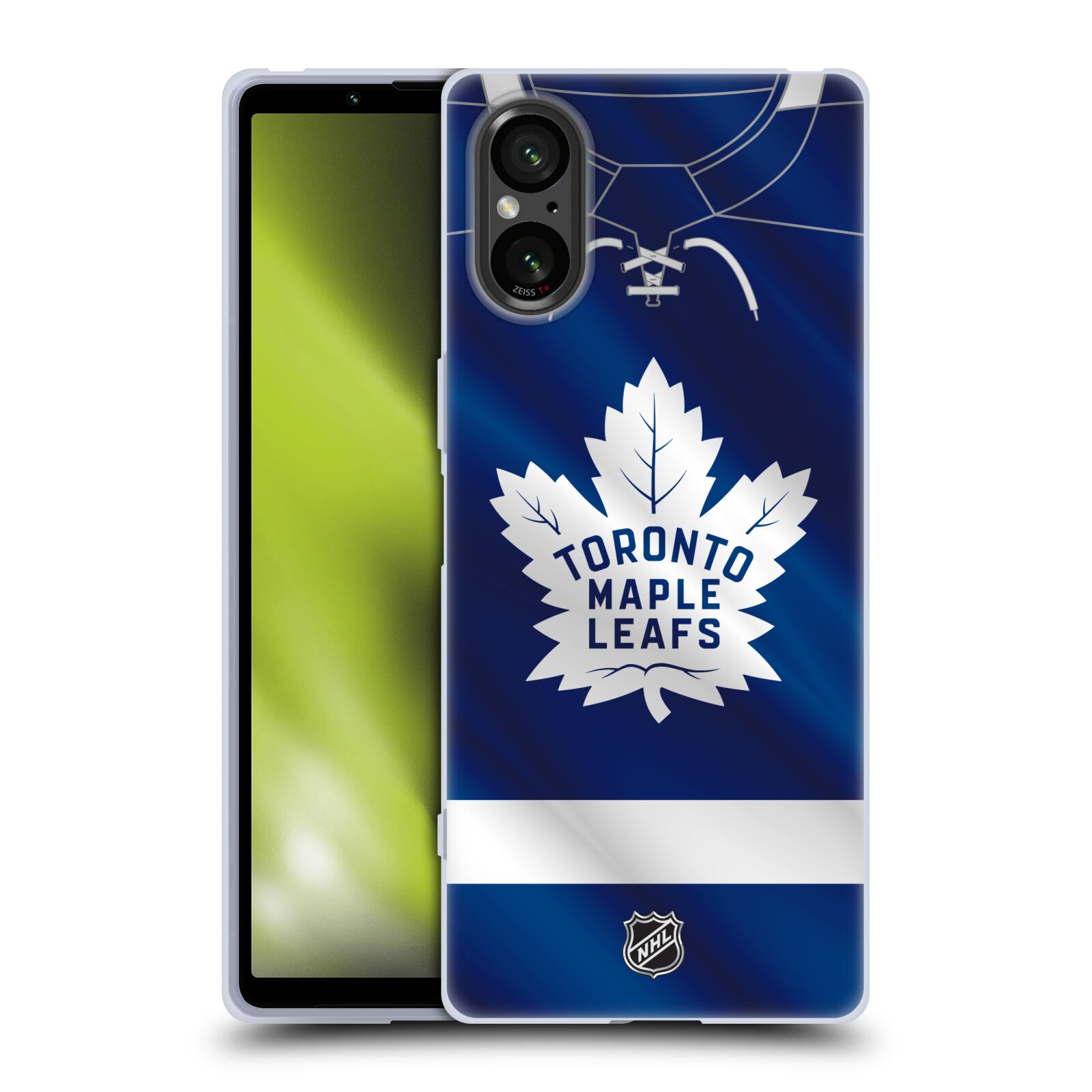 Silikonové pouzdro - Sony Xperia 5 V - NHL - Dres Toronto Maple Leafs (Silikonový kryt, obal, pouzdro na mobilní telefon Sony Xperia 5 V s licencovaným motivem NHL - Dres Toronto Maple Leafs)