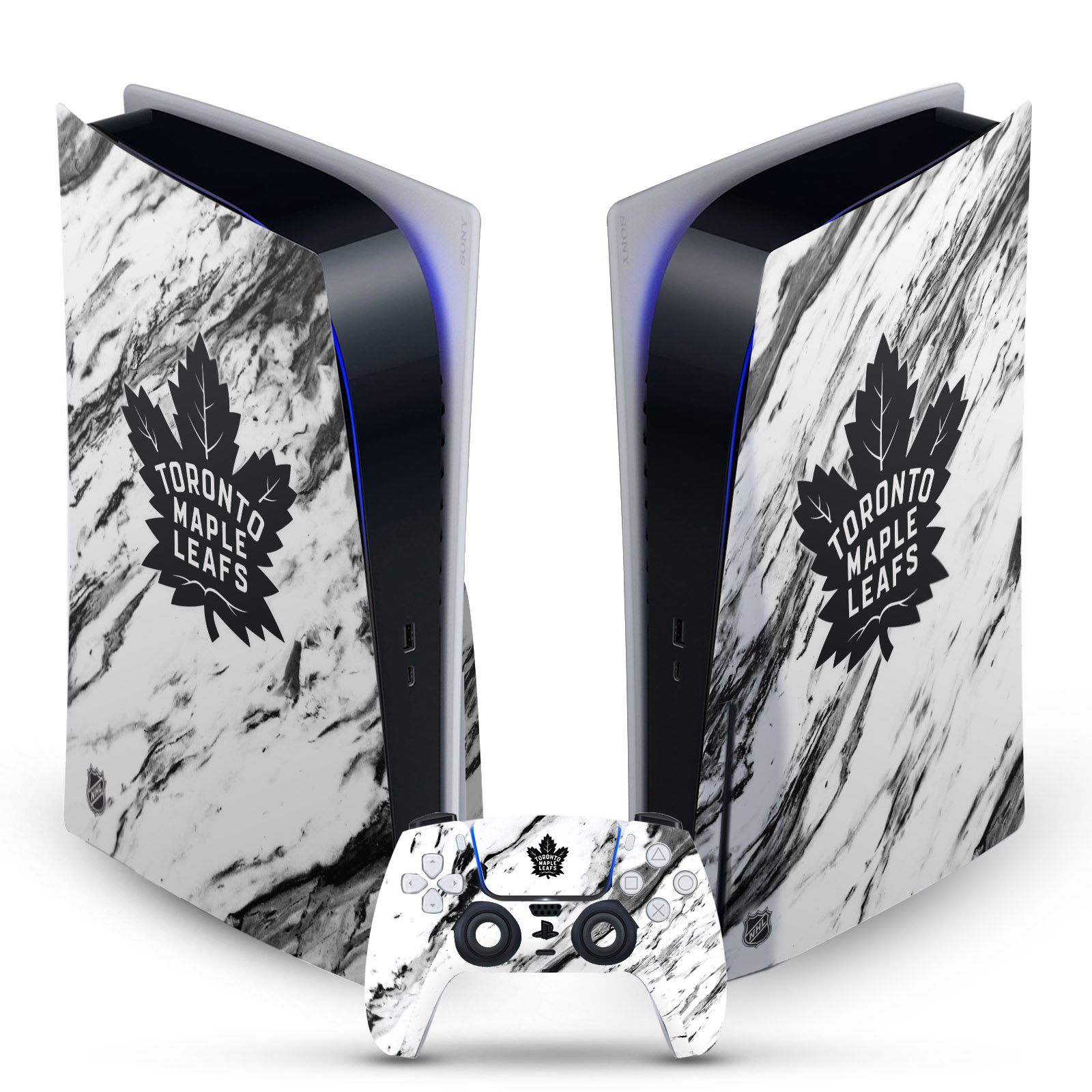 OFFICIAL NHL TORONTO MAPLE LEAFS VINYL SKIN FOR SONY PS5 DISC EDITION BUNDLE