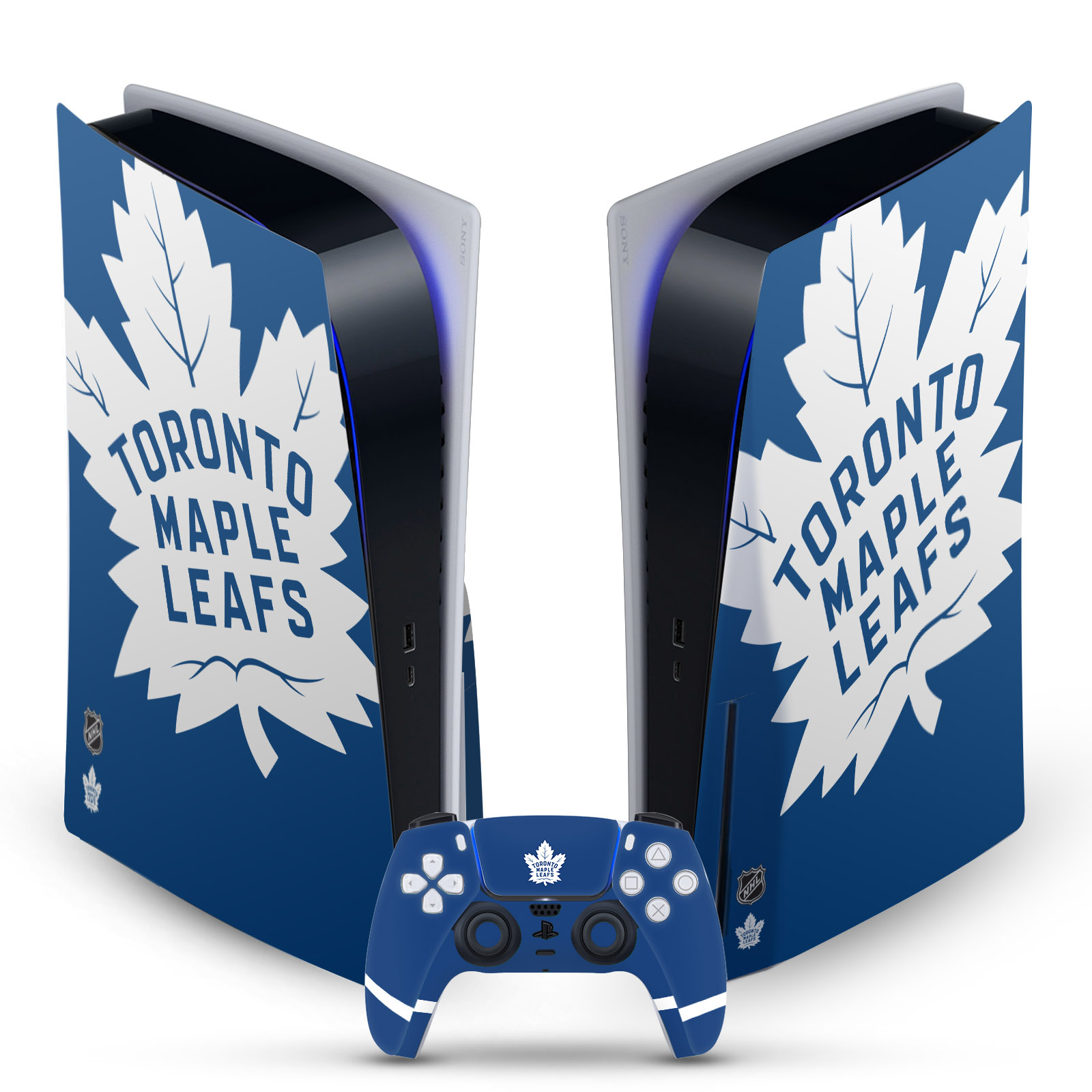 OFFICIAL NHL TORONTO MAPLE LEAFS VINYL SKIN FOR SONY PS5 DISC EDITION BUNDLE