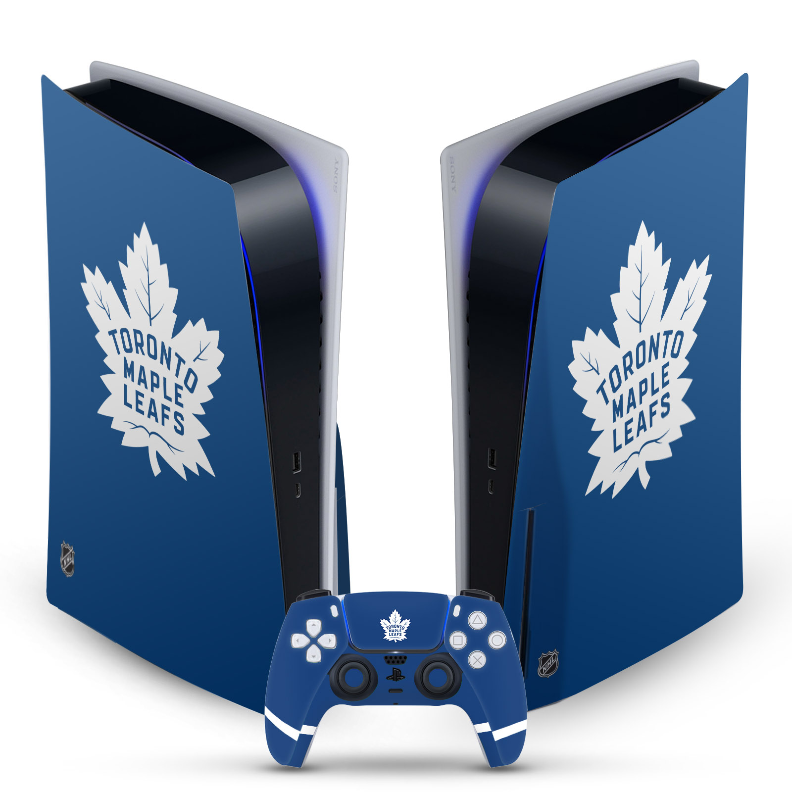 OFFICIAL NHL TORONTO MAPLE LEAFS VINYL SKIN FOR SONY PS5 DISC EDITION BUNDLE