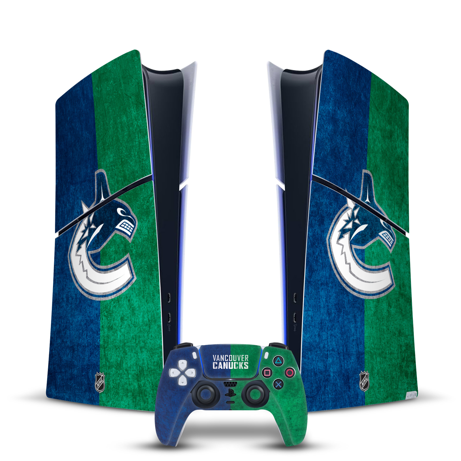 NHL VANCOUVER CANUCKS VINYL SKIN DECAL FOR PS5 SLIM DIGITAL CONSOLE & CONTROLLER