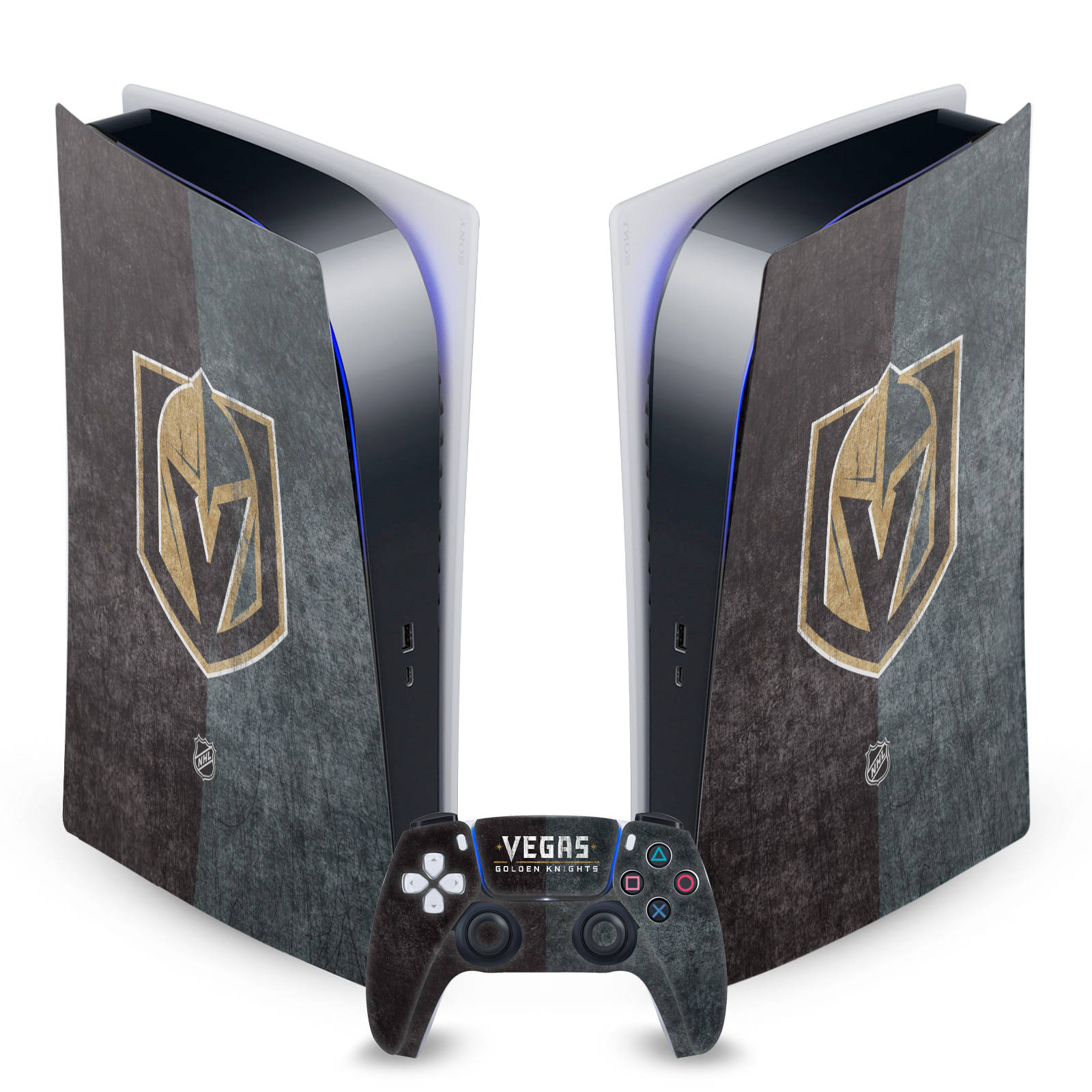 OFFICIAL NHL VEGAS GOLDEN KNIGHTS VINYL SKIN FOR SONY PS5 DIGITAL EDITION BUNDLE