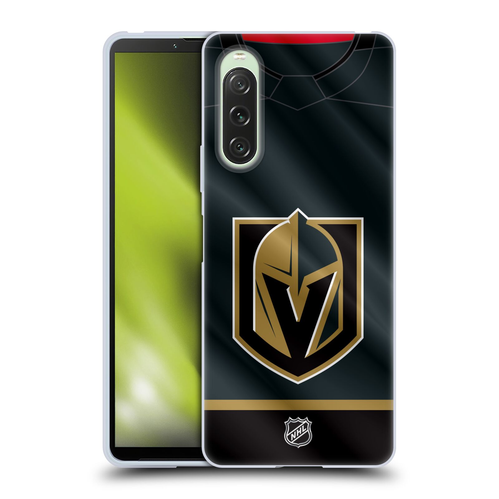 Silikonové pouzdro - Sony Xperia 10 V - NHL - Dres Vegas Golden Knights (Silikonový kryt, obal, pouzdro na mobilní telefon Sony Xperia 10 V s licencovaným motivem NHL - Dres Vegas Golden Knights)