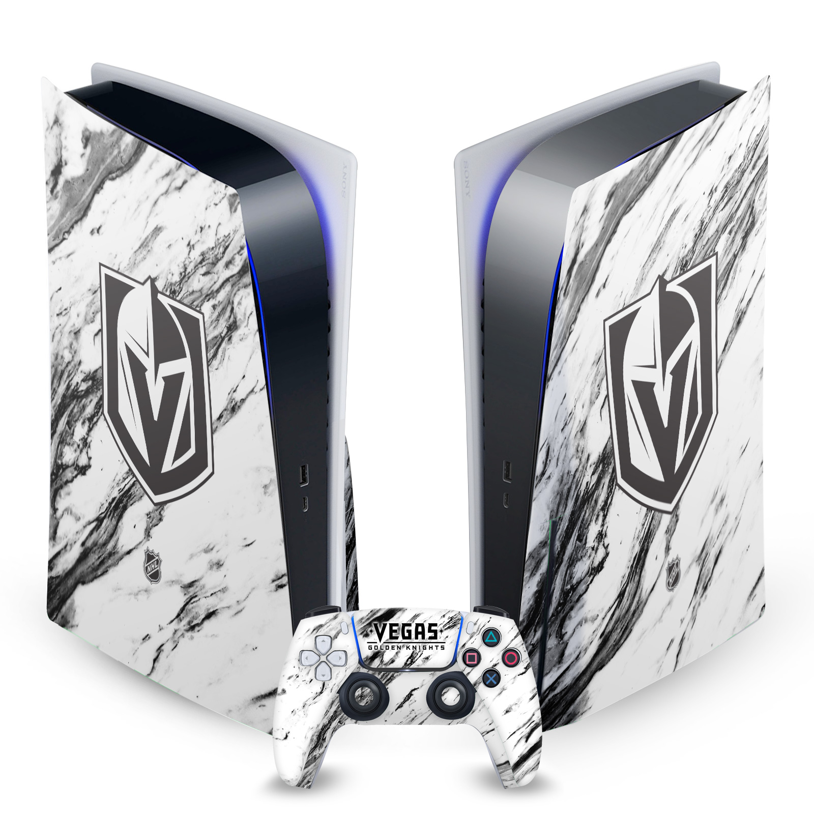 OFFICIAL NHL VEGAS GOLDEN KNIGHTS VINYL SKIN FOR SONY PS5 DISC EDITION BUNDLE