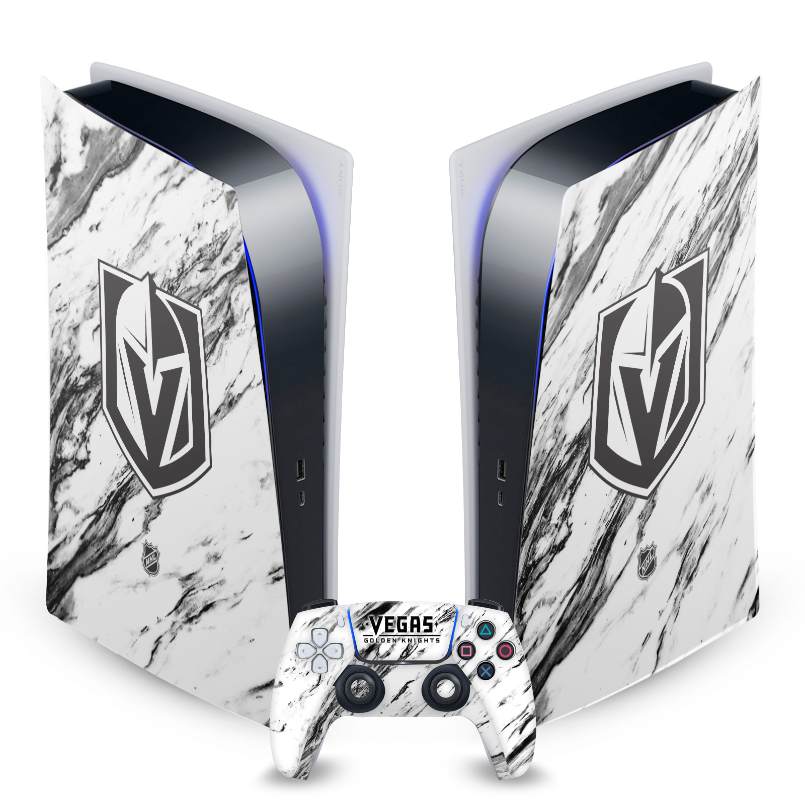 OFFICIAL NHL VEGAS GOLDEN KNIGHTS VINYL SKIN FOR SONY PS5 DIGITAL EDITION BUNDLE