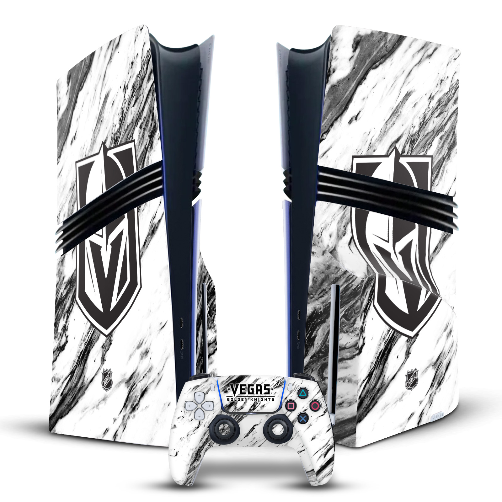 NHL VEGAS GOLDEN KNIGHTS VINYL SKIN FOR SONY PS5 PRO DISC EDITION BUNDLE