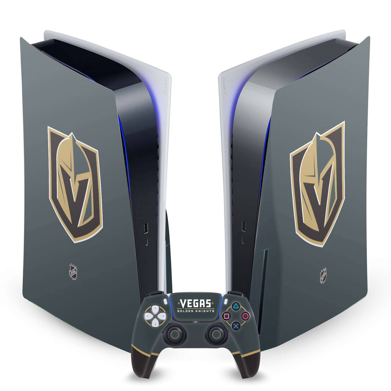 OFFICIAL NHL VEGAS GOLDEN KNIGHTS VINYL SKIN FOR SONY PS5 DISC EDITION BUNDLE