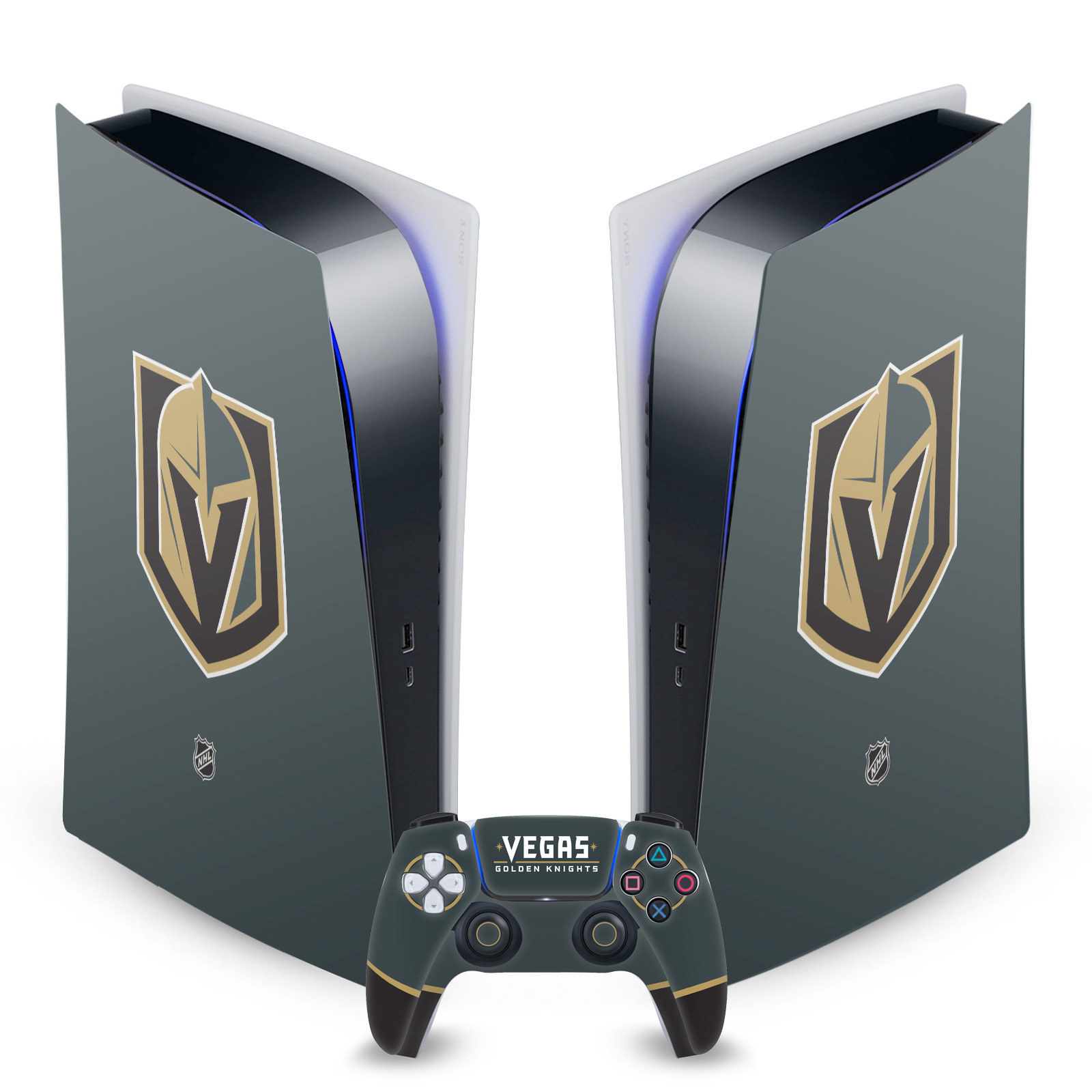 OFFICIAL NHL VEGAS GOLDEN KNIGHTS VINYL SKIN FOR SONY PS5 DIGITAL EDITION BUNDLE