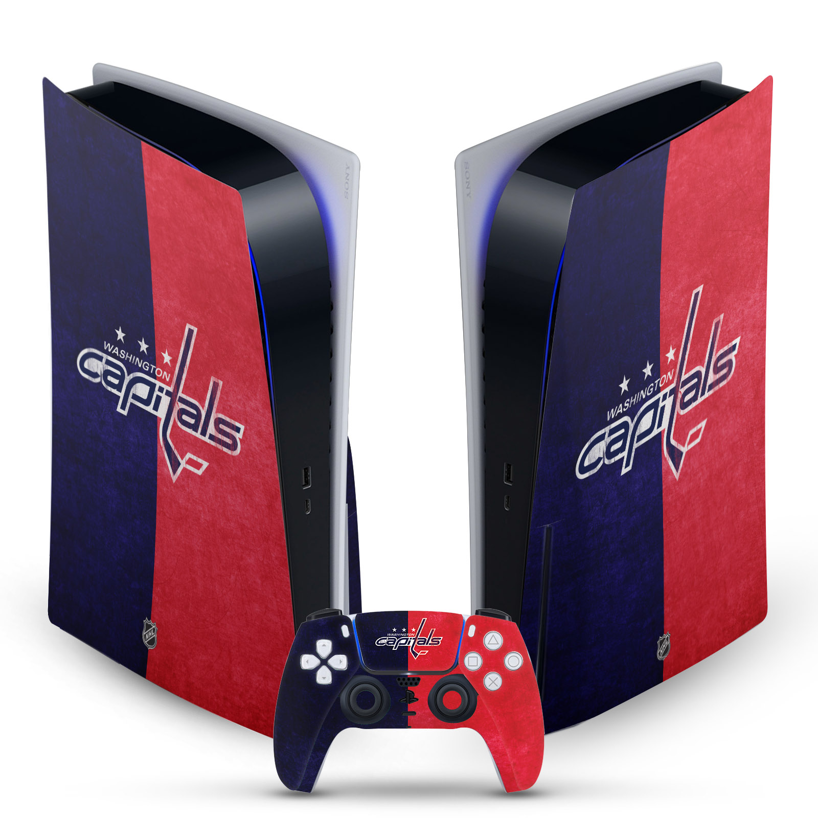 OFFICIAL NHL WASHINGTON CAPITALS VINYL SKIN FOR SONY PS5 DISC EDITION BUNDLE