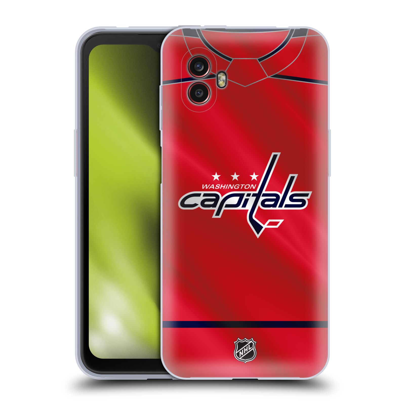 Silikonové pouzdro - Samsung Galaxy Xcover 6 Pro - NHL - Dres Washington Capitals (Silikonový kryt, obal, pouzdro na mobilní telefon Samsung Galaxy Xcover 6 Pro s licencovaným motivem NHL - Dres Washington Capitals)