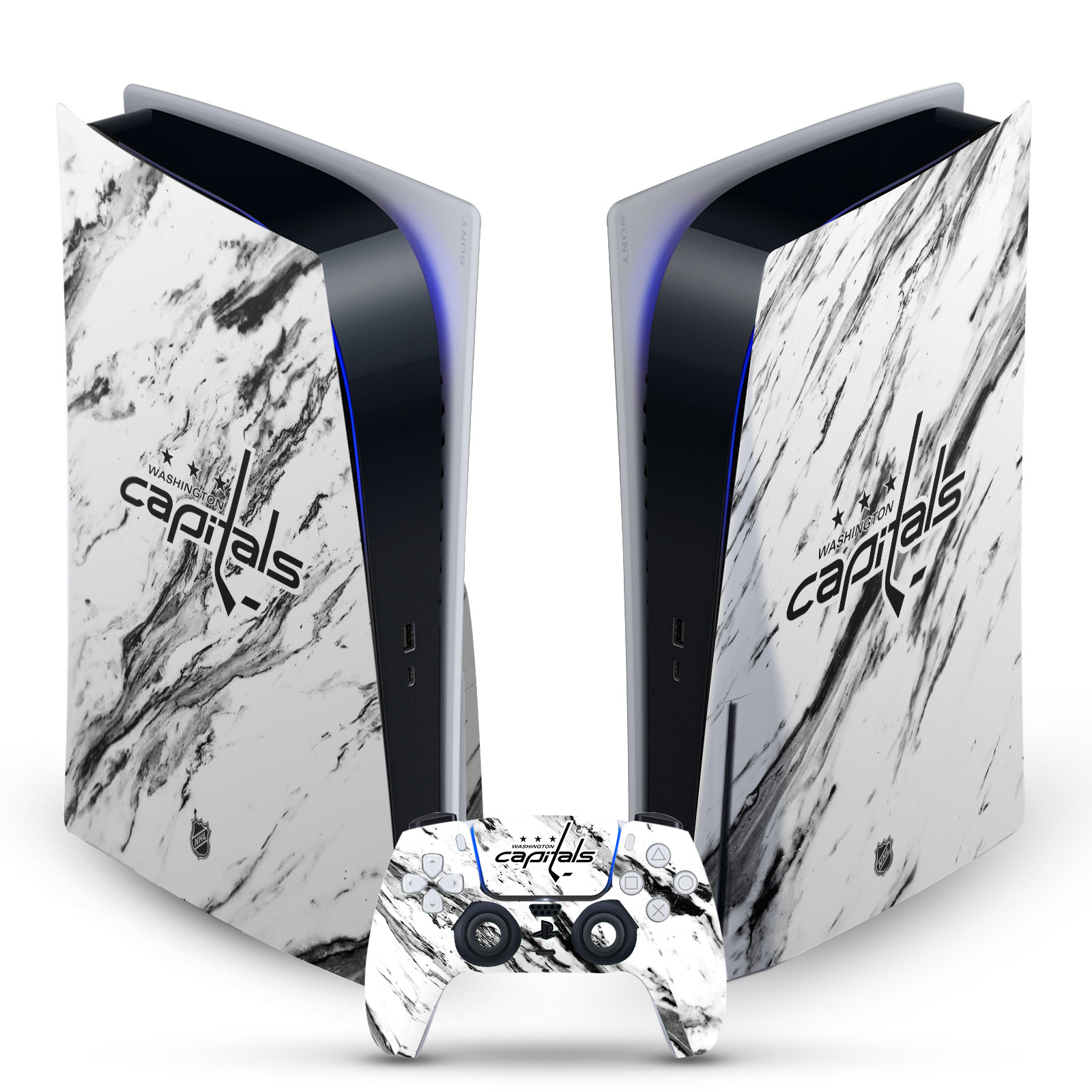 OFFICIAL NHL WASHINGTON CAPITALS VINYL SKIN FOR SONY PS5 DISC EDITION BUNDLE