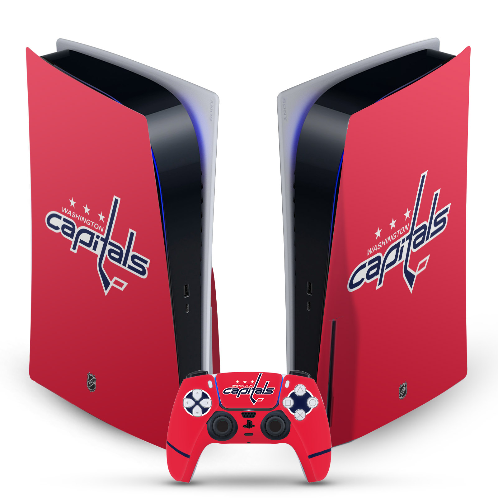 OFFICIAL NHL WASHINGTON CAPITALS VINYL SKIN FOR SONY PS5 DISC EDITION BUNDLE