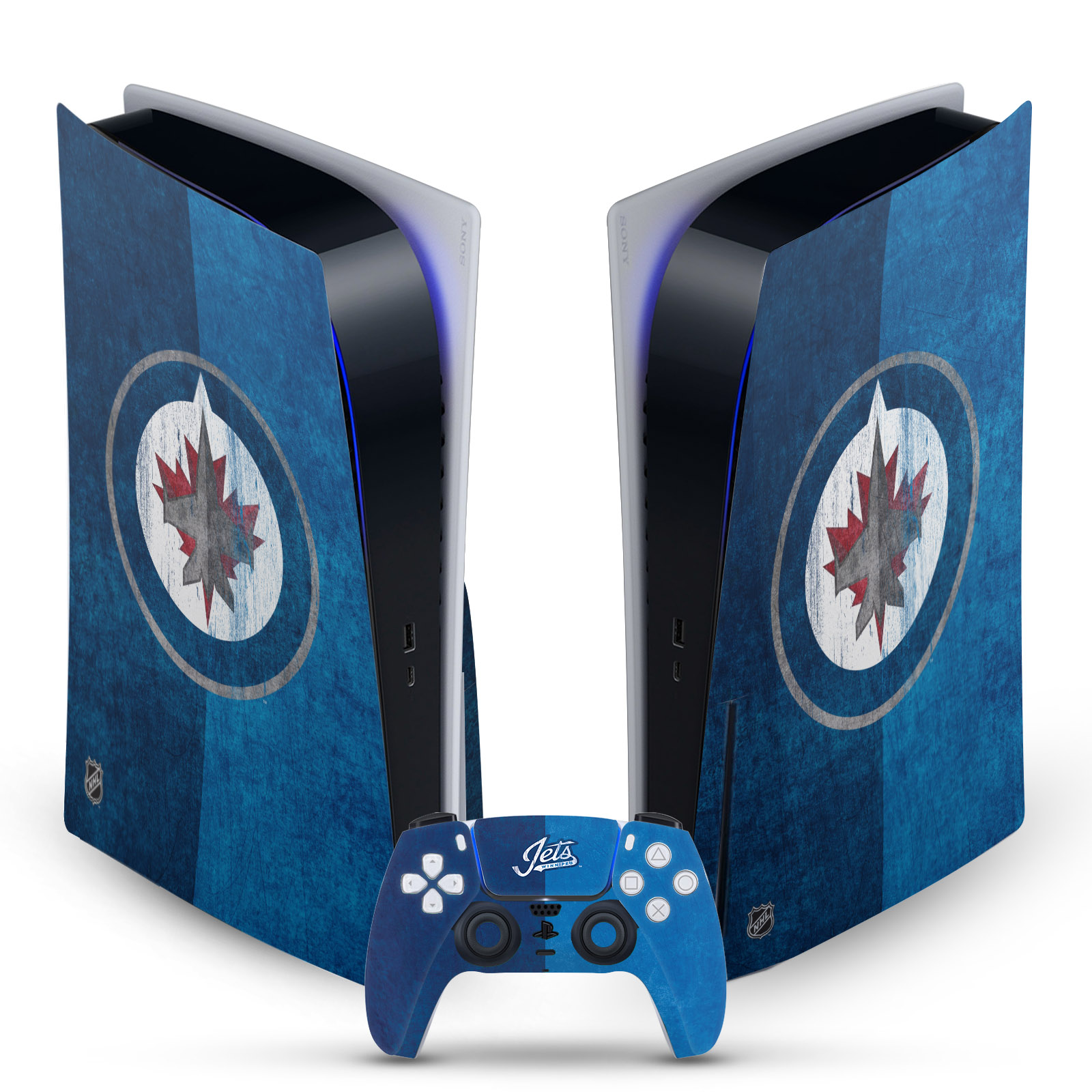 OFFICIAL NHL WINNIPEG JETS VINYL SKIN DECAL FOR SONY PS5 DISC EDITION BUNDLE