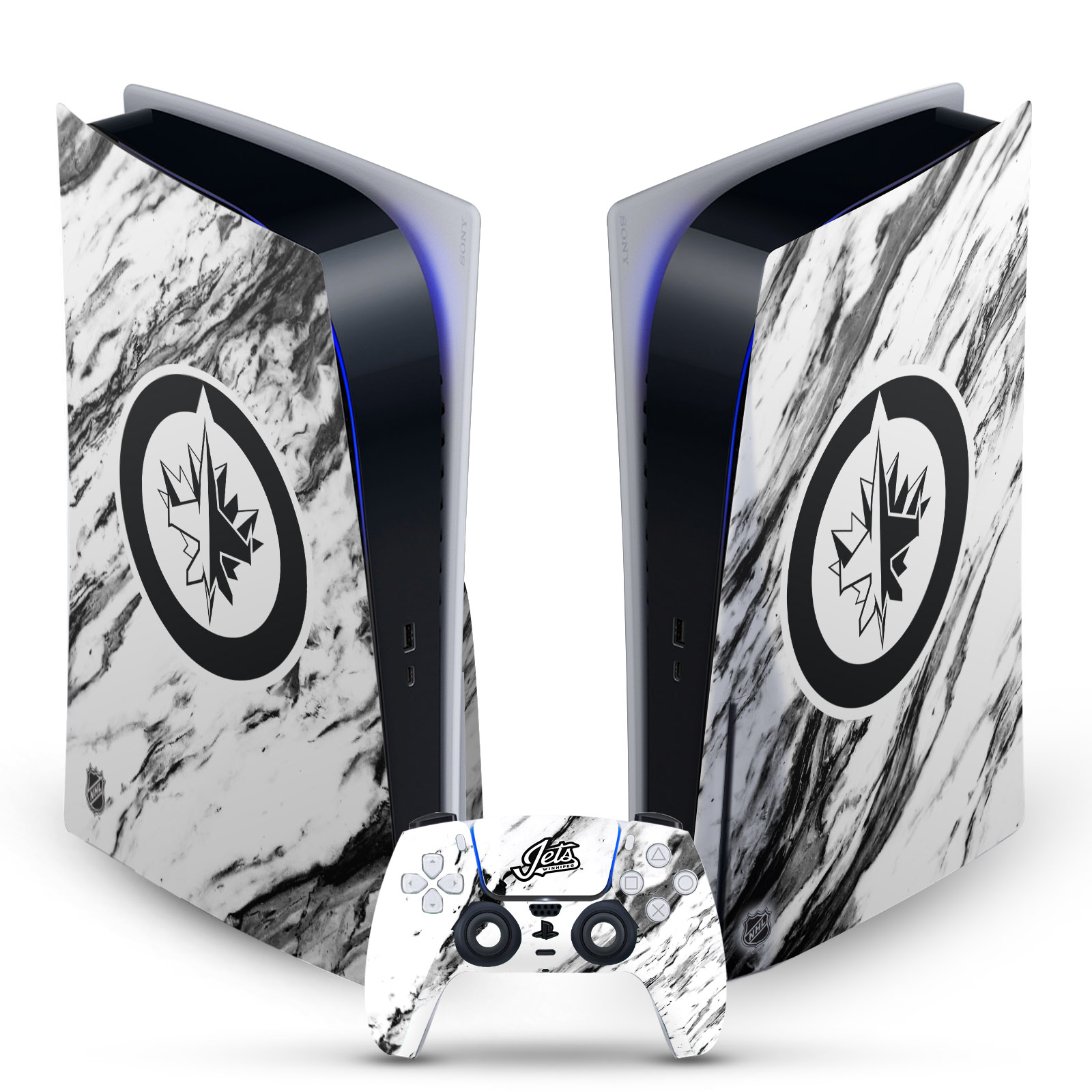 OFFICIAL NHL WINNIPEG JETS VINYL SKIN DECAL FOR SONY PS5 DISC EDITION BUNDLE