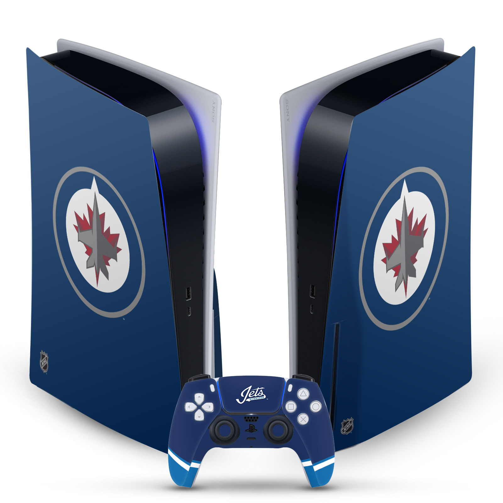 OFFICIAL NHL WINNIPEG JETS VINYL SKIN DECAL FOR SONY PS5 DISC EDITION BUNDLE