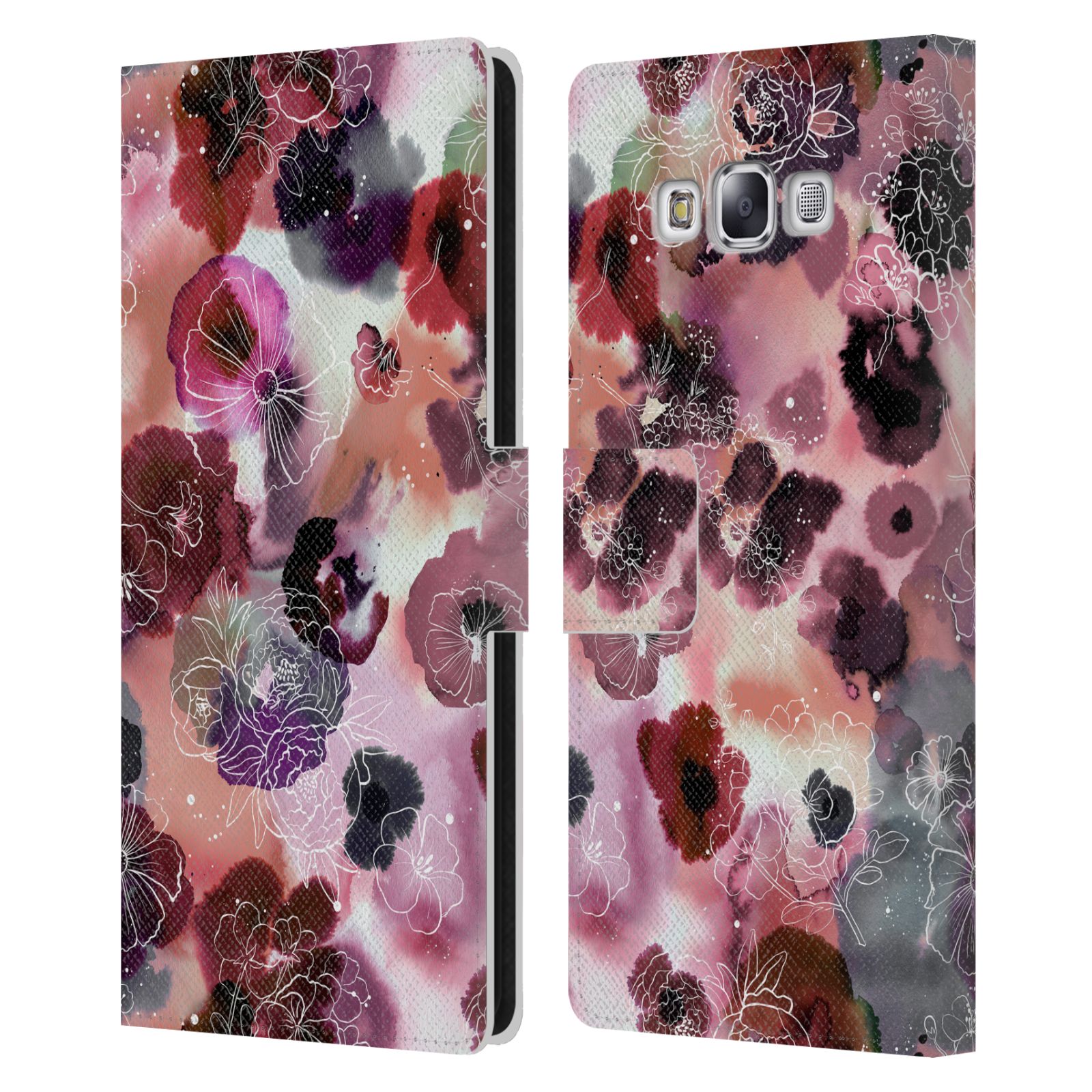 OFFICIAL NINOLA ABSTRACT 3 LEATHER BOOK CASE FOR SAMSUNG PHONES 3
