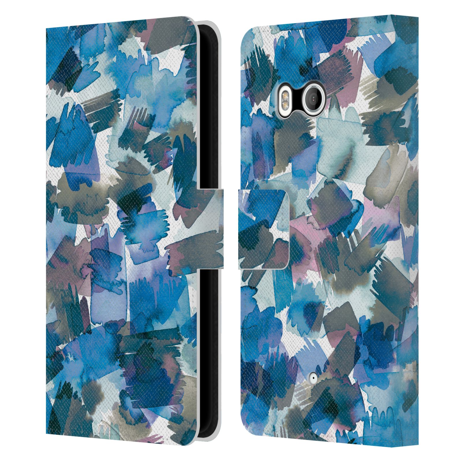 OFFICIAL NINOLA ABSTRACT WATERCOLOUR LEATHER BOOK WALLET CASE FOR HTC PHONES 1 - Picture 6 of 6
