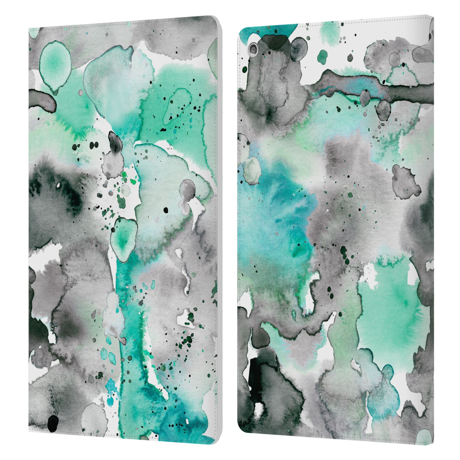 OFFICIAL NINOLA ABSTRACT WATERCOLOUR LEATHER BOOK WALLET CASE FOR AMAZON FIRE - Picture 9 of 16
