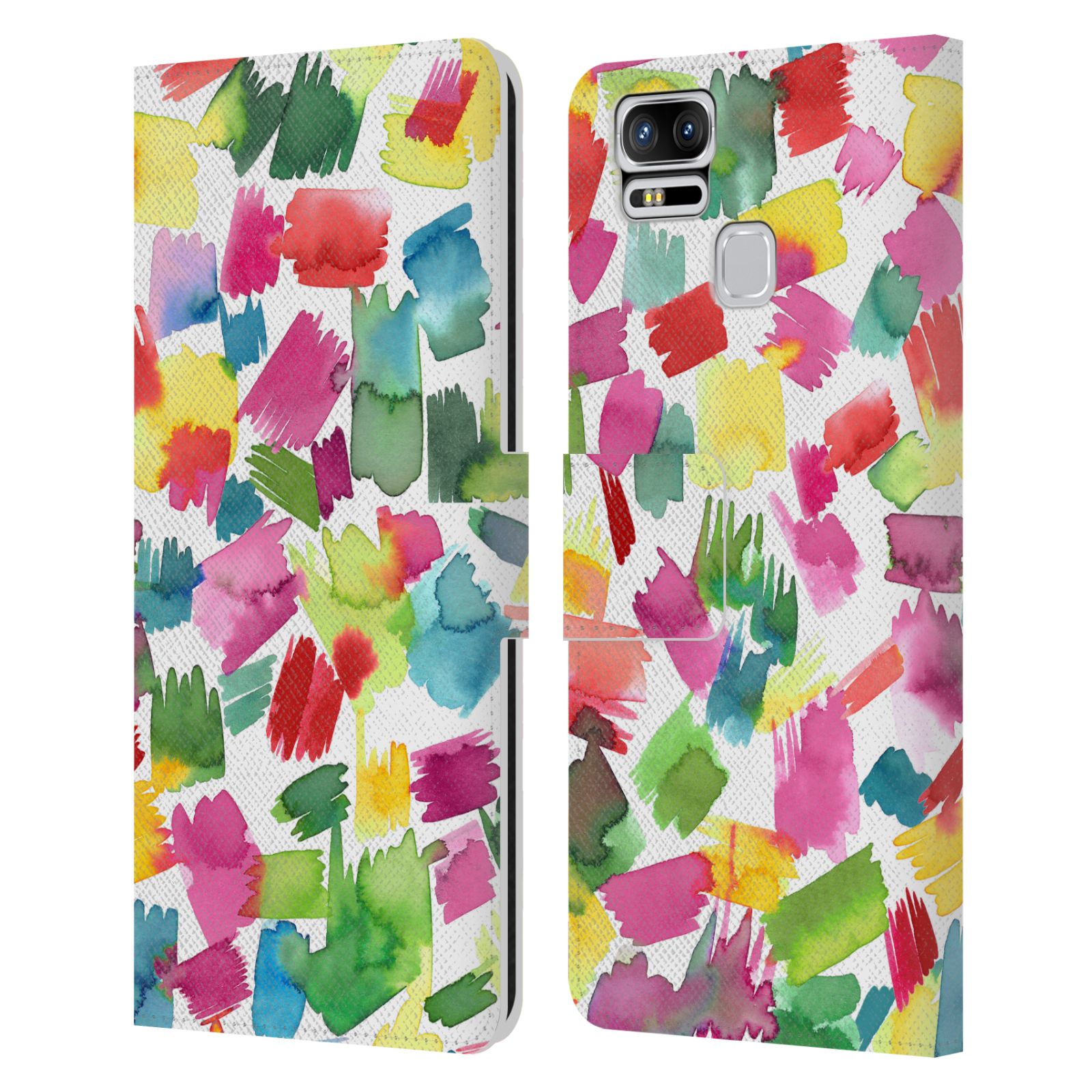 OFFICIAL NINOLA ABSTRACT WATERCOLOUR LEATHER BOOK CASE FOR ASUS ZENFONE PHONES - Picture 6 of 6