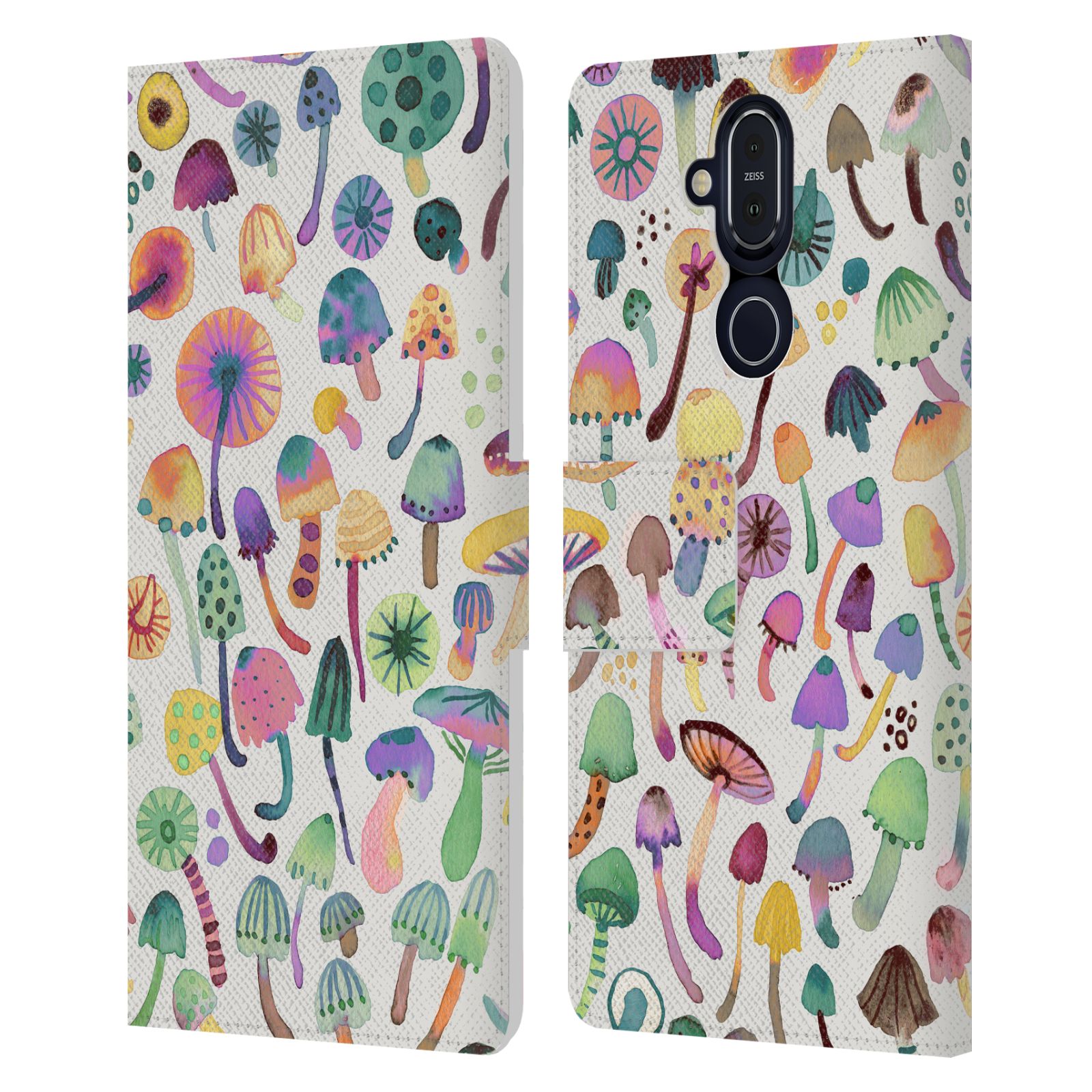 OFFICIAL NINOLA COLORFUL ABSTRACT SHAPES LEATHER BOOK CASE FOR NOKIA PHONES - Picture 8 of 12