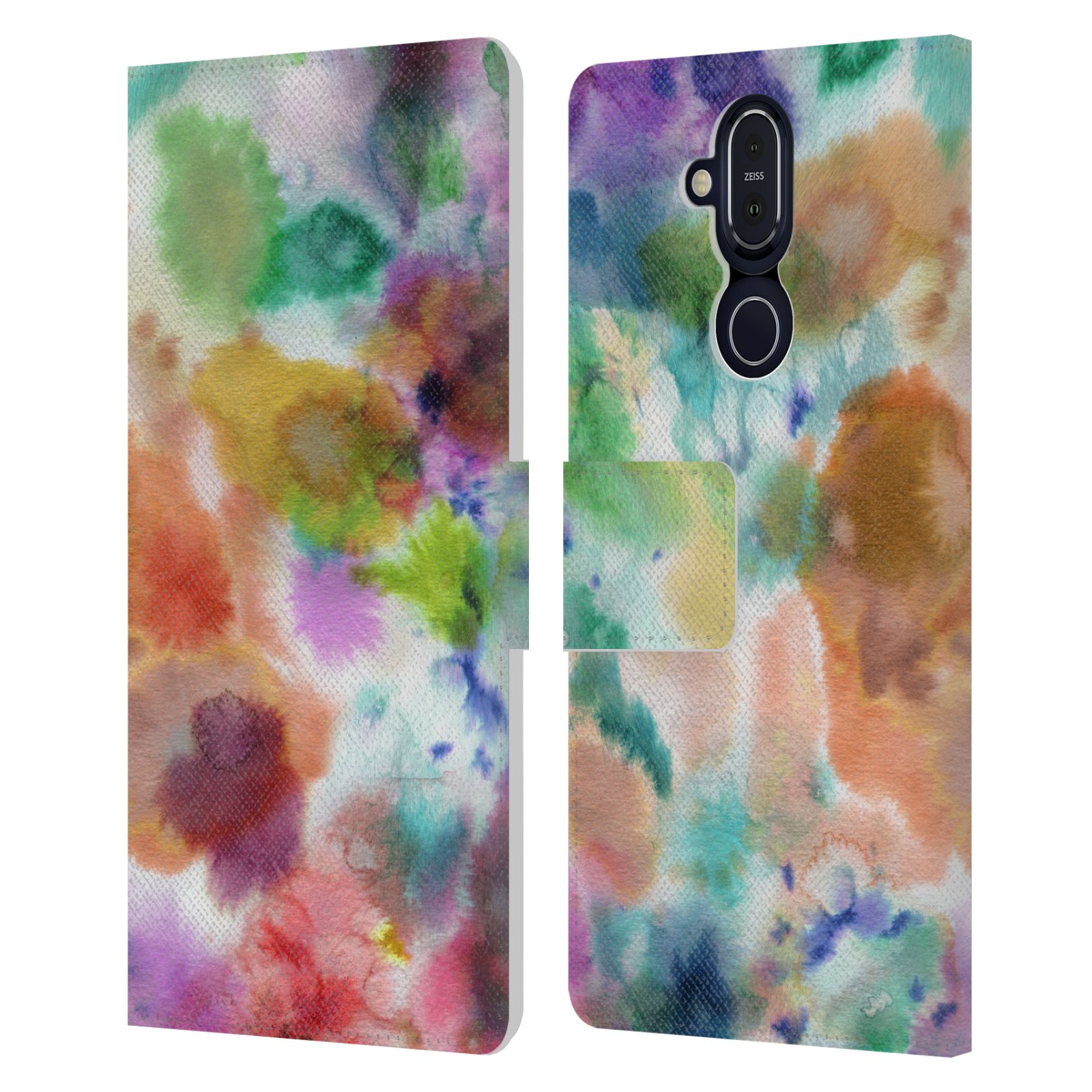 OFFICIAL NINOLA COLORFUL ABSTRACT SHAPES LEATHER BOOK CASE FOR NOKIA PHONES - Picture 12 of 12