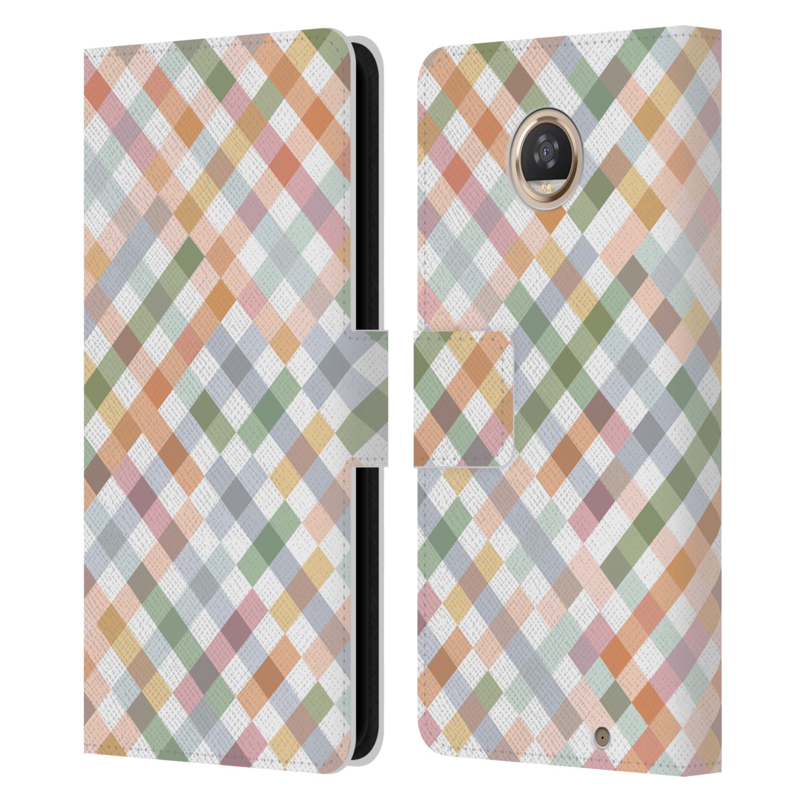 OFFICIAL NINOLA CHECKER PATTERN LEATHER BOOK CASE FOR MOTOROLA PHONES - Picture 9 of 10