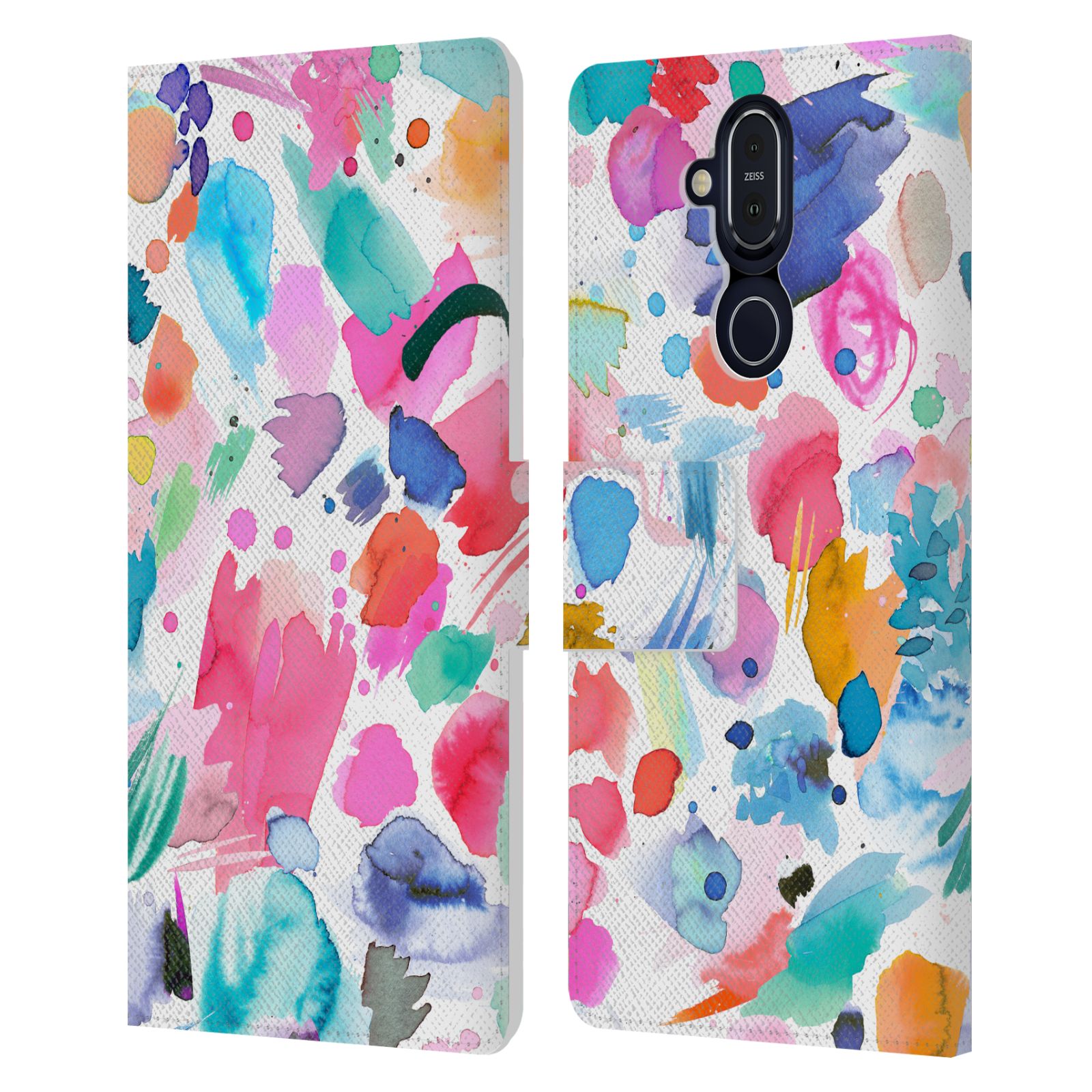 OFFICIAL NINOLA COLOURFUL PRINTS LEATHER BOOK WALLET CASE COVER FOR NOKIA PHONES - Picture 12 of 14