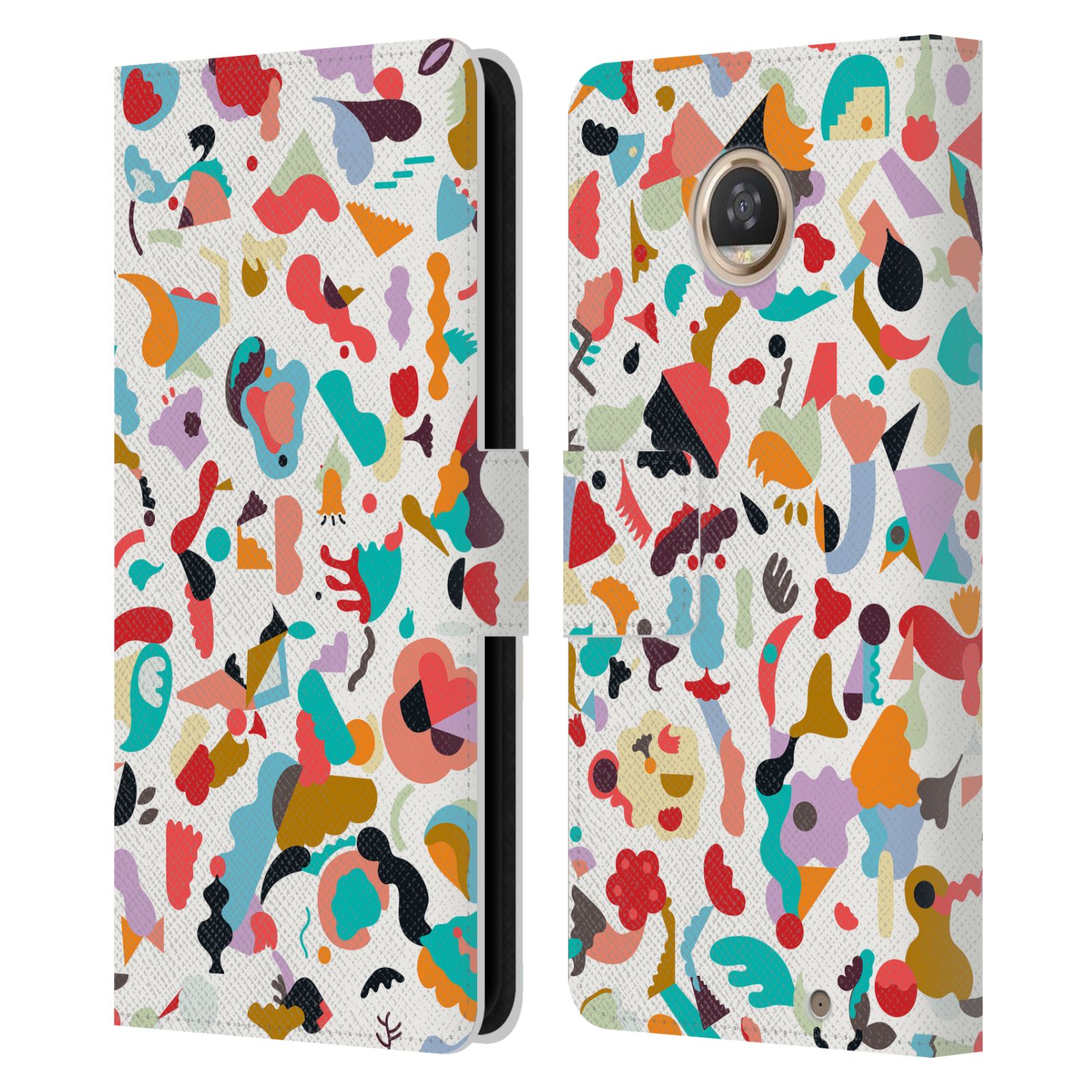 OFFICIAL NINOLA PATTERNS LEATHER BOOK WALLET CASE COVER FOR MOTOROLA PHONES