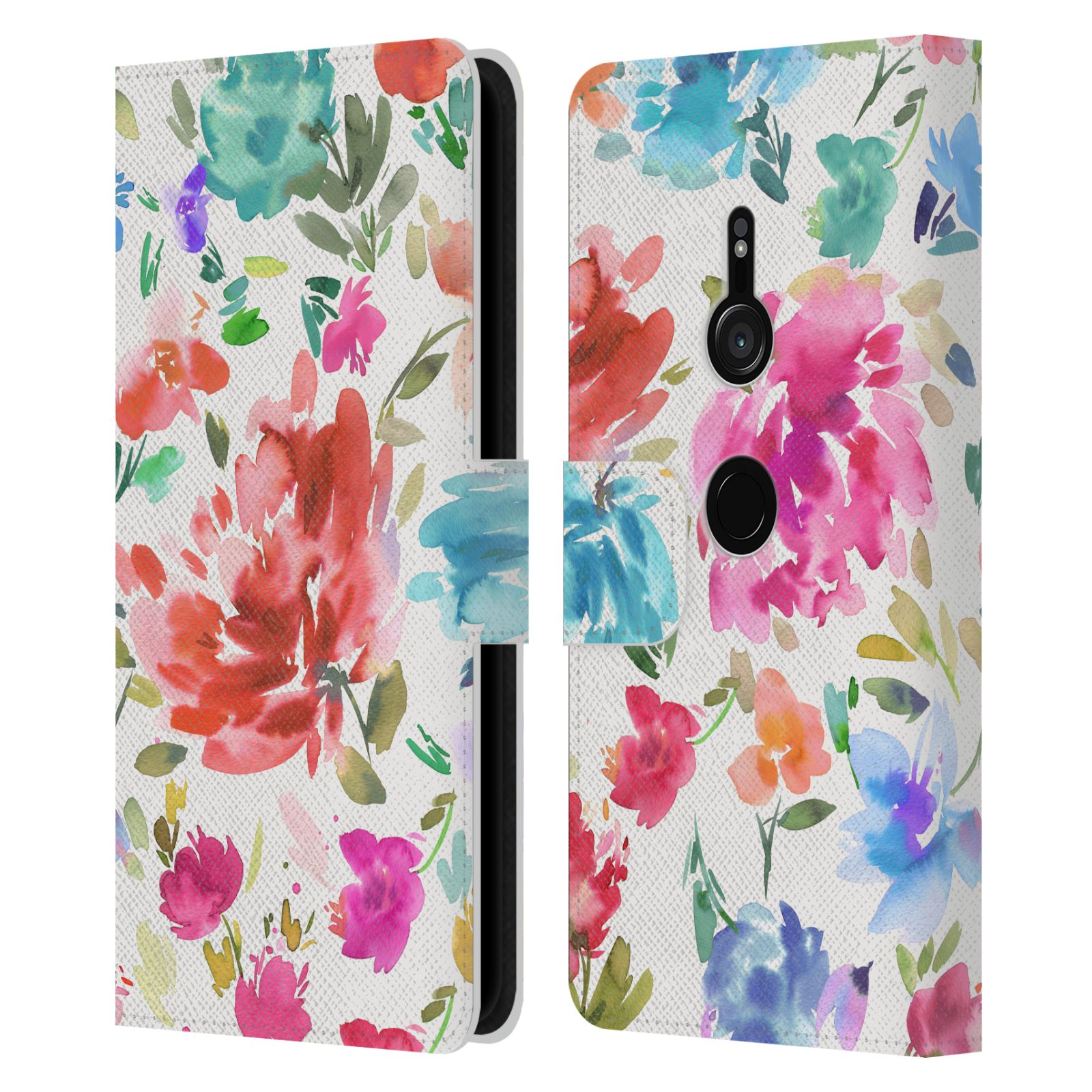 OFFICIAL NINOLA WATERCOLOR ARTISTIC FLOWERS LEATHER BOOK CASE FOR SONY PHONES 1 - 第 7/12 張圖片