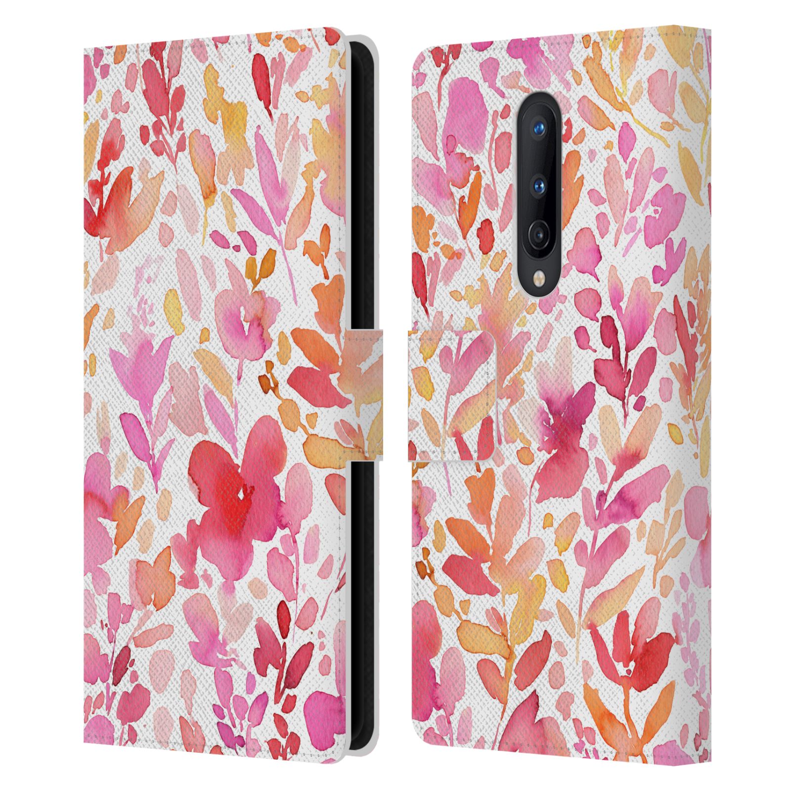 OFFICIAL NINOLA WATERCOLOR ARTISTIC FLOWERS LEATHER BOOK CASE FOR ONEPLUS PHONES - 第 8/12 張圖片