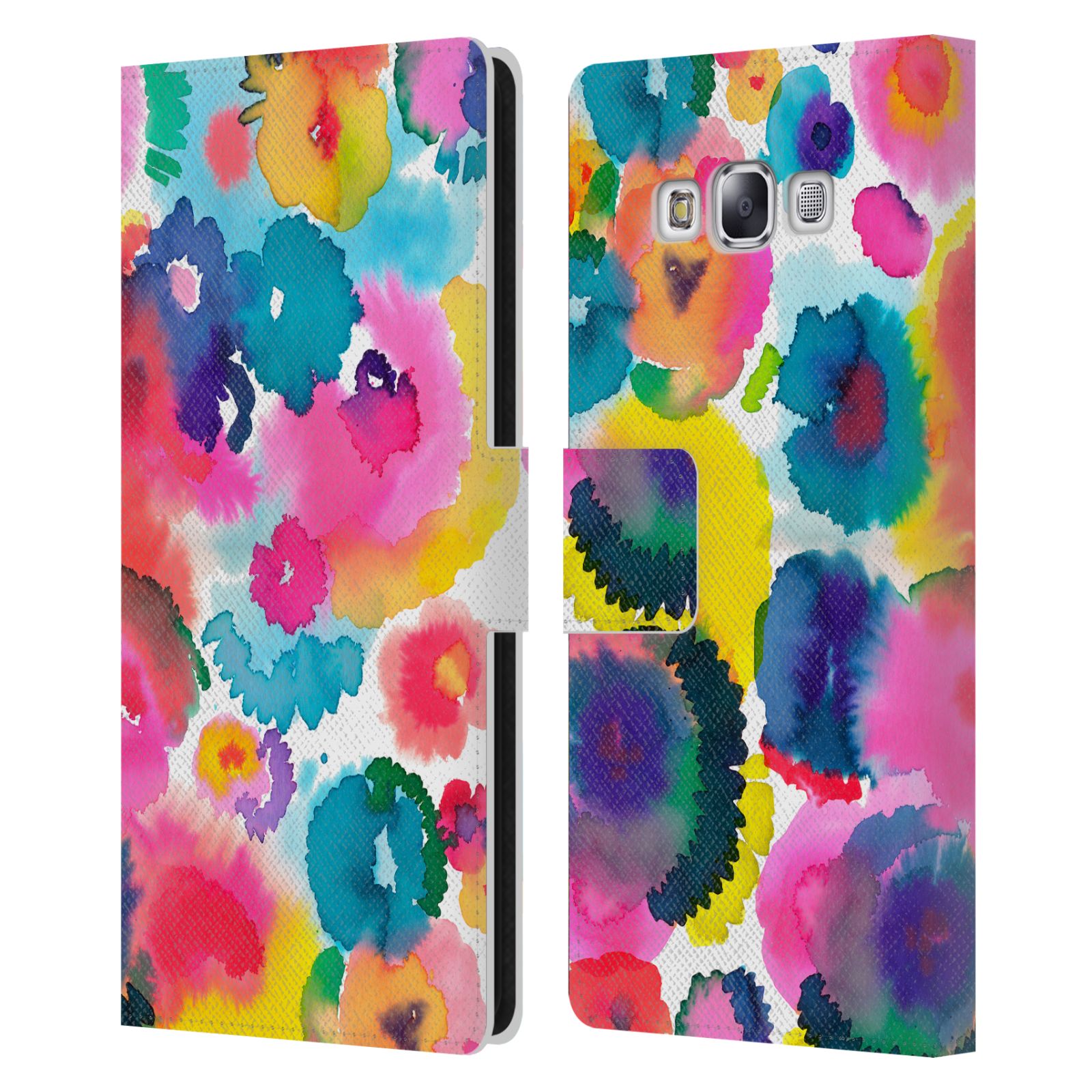 NINOLA WATERCOLOR ARTISTIC FLOWERS LEATHER BOOK WALLET CASE FOR SAMSUNG PHONES 3 - 第 9/12 張圖片