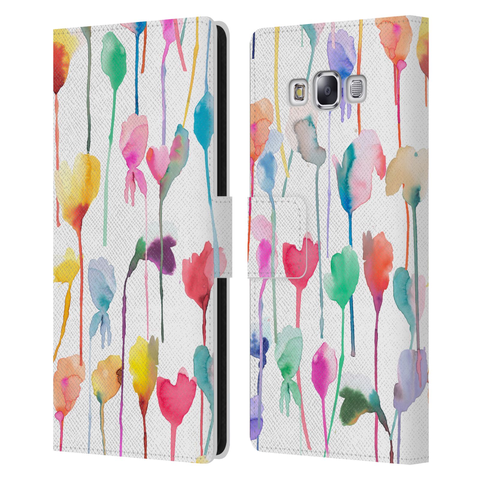 NINOLA WATERCOLOR ARTISTIC FLOWERS LEATHER BOOK WALLET CASE FOR SAMSUNG PHONES 3 - 第 10/12 張圖片
