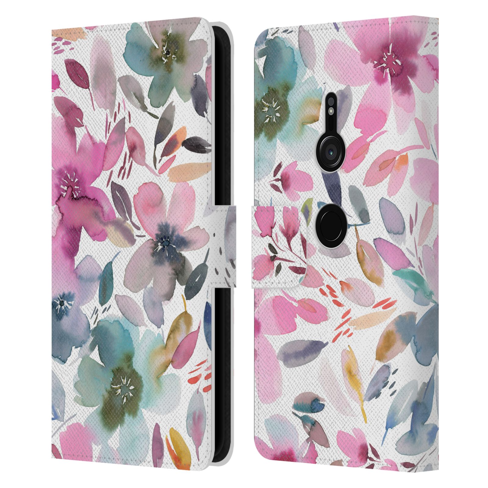 OFFICIAL NINOLA WATERCOLOR ARTISTIC FLOWERS LEATHER BOOK CASE FOR SONY PHONES 1 - 第 11/12 張圖片