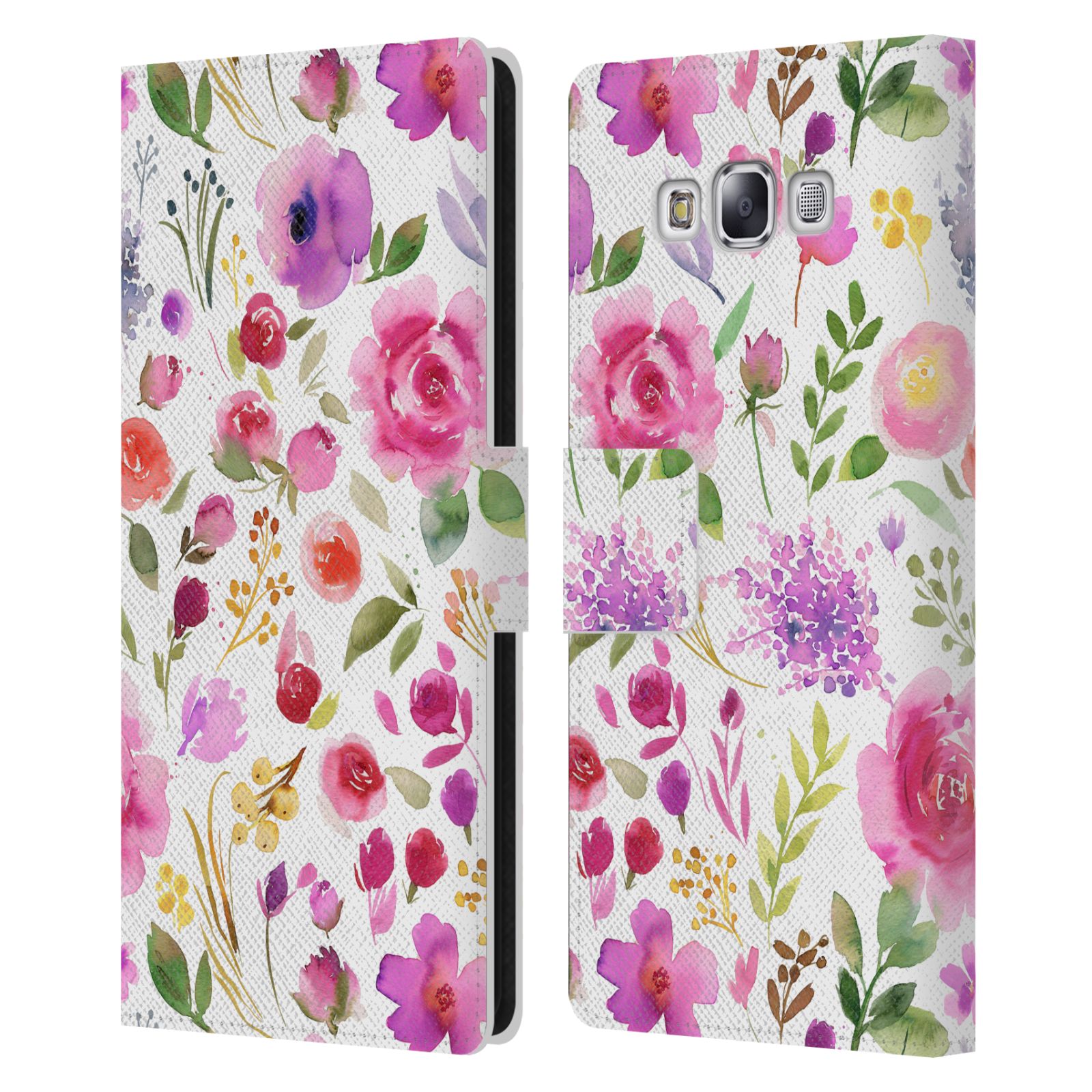 NINOLA WATERCOLOR ARTISTIC FLOWERS LEATHER BOOK WALLET CASE FOR SAMSUNG PHONES 3 - 第 12/12 張圖片