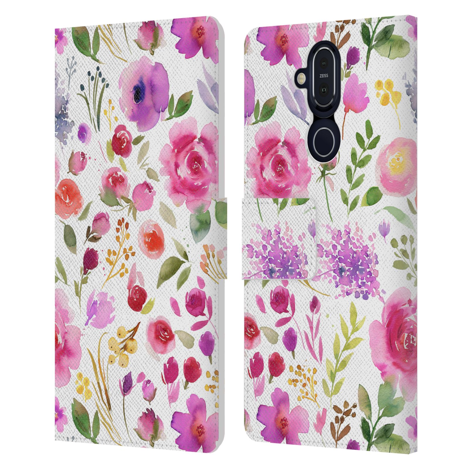 OFFICIAL NINOLA WATERCOLOR ARTISTIC FLOWERS LEATHER BOOK CASE FOR NOKIA PHONES - 第 12/12 張圖片