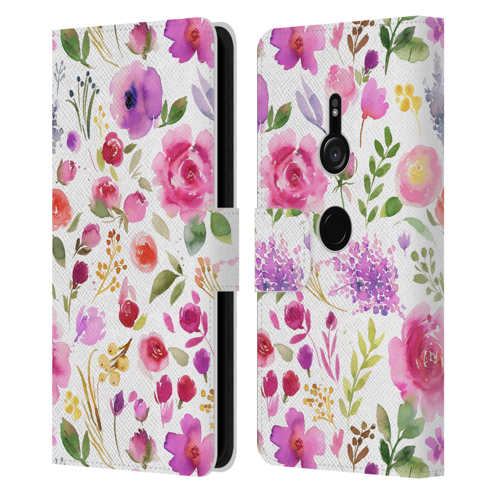 OFFICIAL NINOLA WATERCOLOR ARTISTIC FLOWERS LEATHER BOOK CASE FOR SONY PHONES 1 - 第 12/12 張圖片
