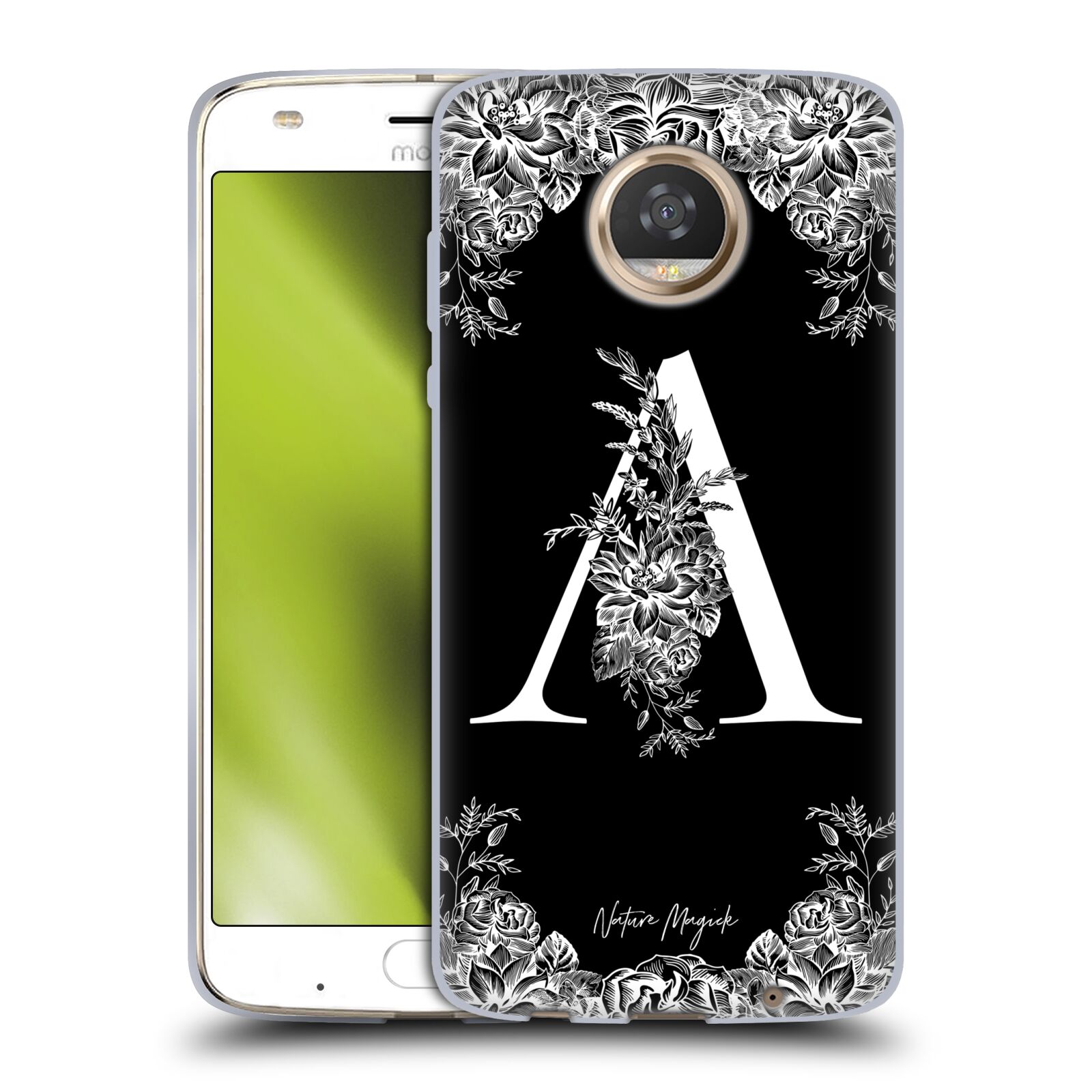OFFICIAL NATURE MAGICK B & W MONOGRAM FLOWERS 1 GEL CASE FOR MOTOROLA PHONES - Picture 8 of 20