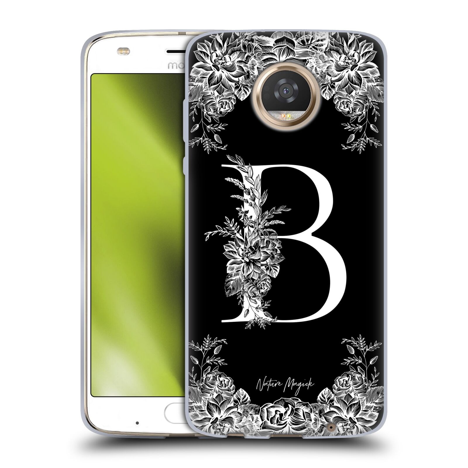 OFFICIAL NATURE MAGICK B & W MONOGRAM FLOWERS 1 GEL CASE FOR MOTOROLA PHONES - Picture 9 of 20