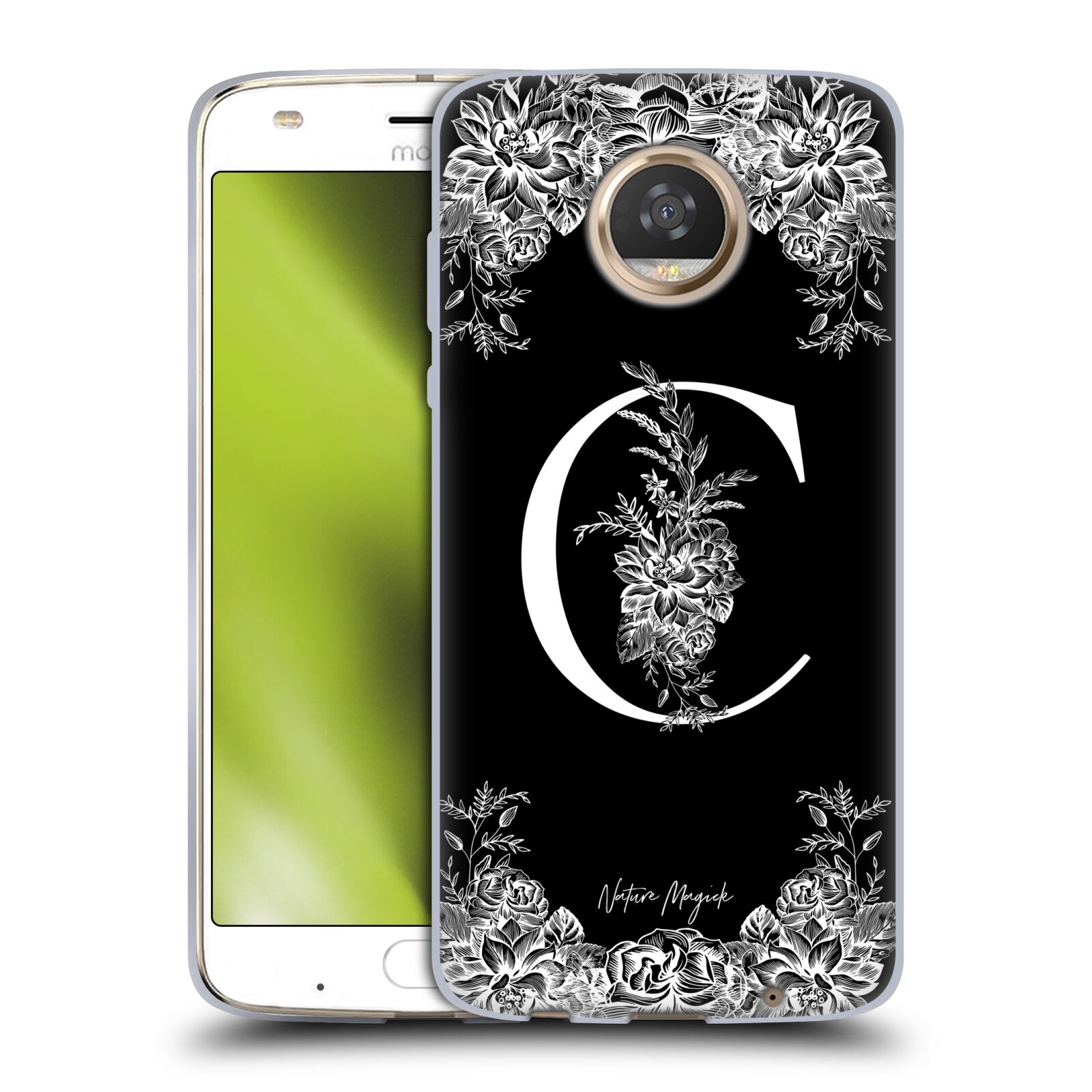 OFFICIAL NATURE MAGICK B & W MONOGRAM FLOWERS 1 GEL CASE FOR MOTOROLA PHONES - Picture 10 of 20