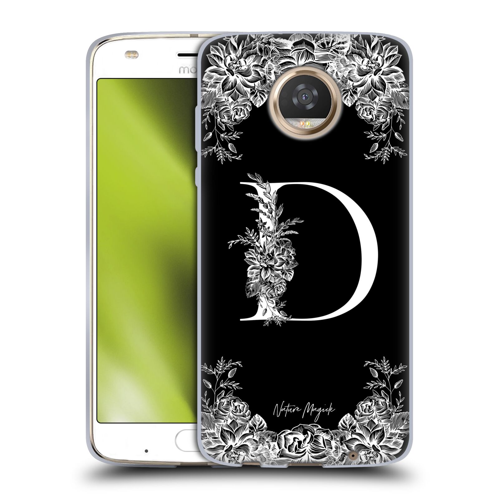 OFFICIAL NATURE MAGICK B & W MONOGRAM FLOWERS 1 GEL CASE FOR MOTOROLA PHONES - Picture 11 of 20