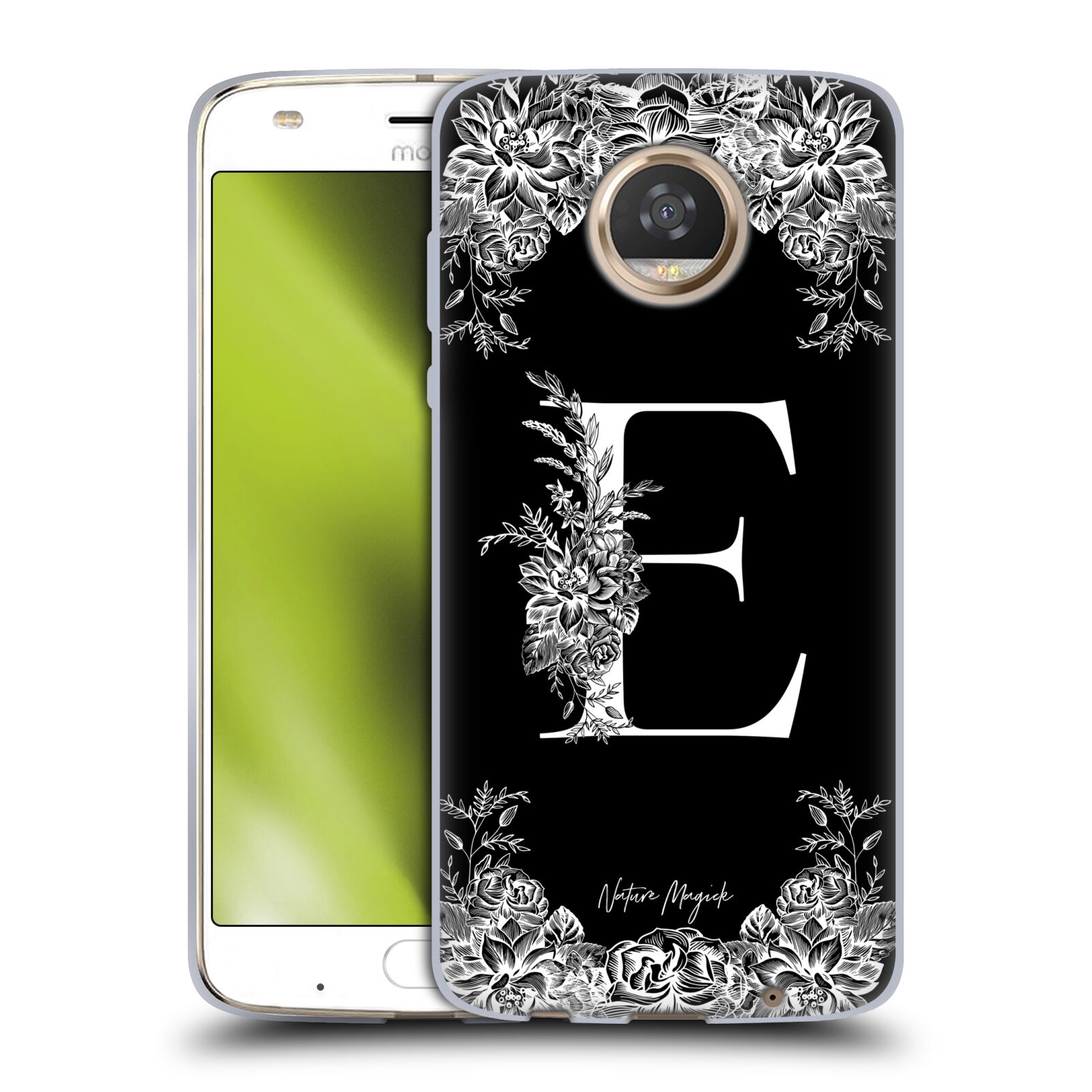 OFFICIAL NATURE MAGICK B & W MONOGRAM FLOWERS 1 GEL CASE FOR MOTOROLA PHONES - Picture 12 of 20