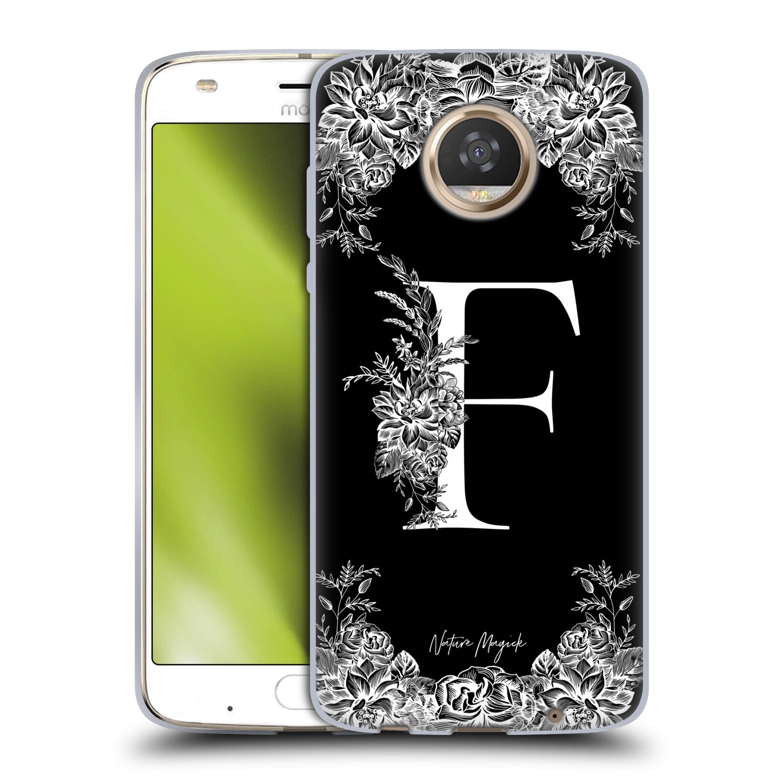 OFFICIAL NATURE MAGICK B & W MONOGRAM FLOWERS 1 GEL CASE FOR MOTOROLA PHONES - Picture 13 of 20